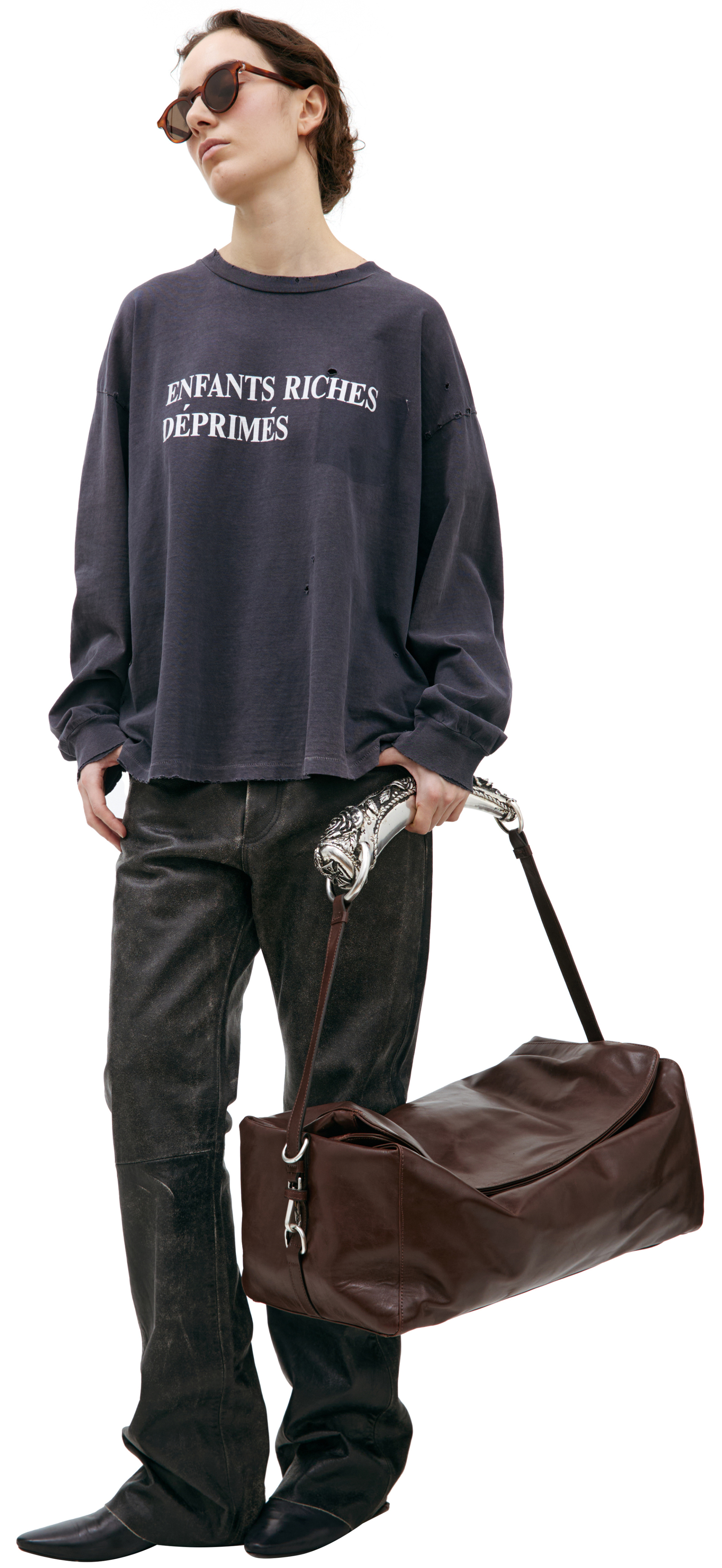 Enfants Riches Déprimés Ripped logo longsleeves