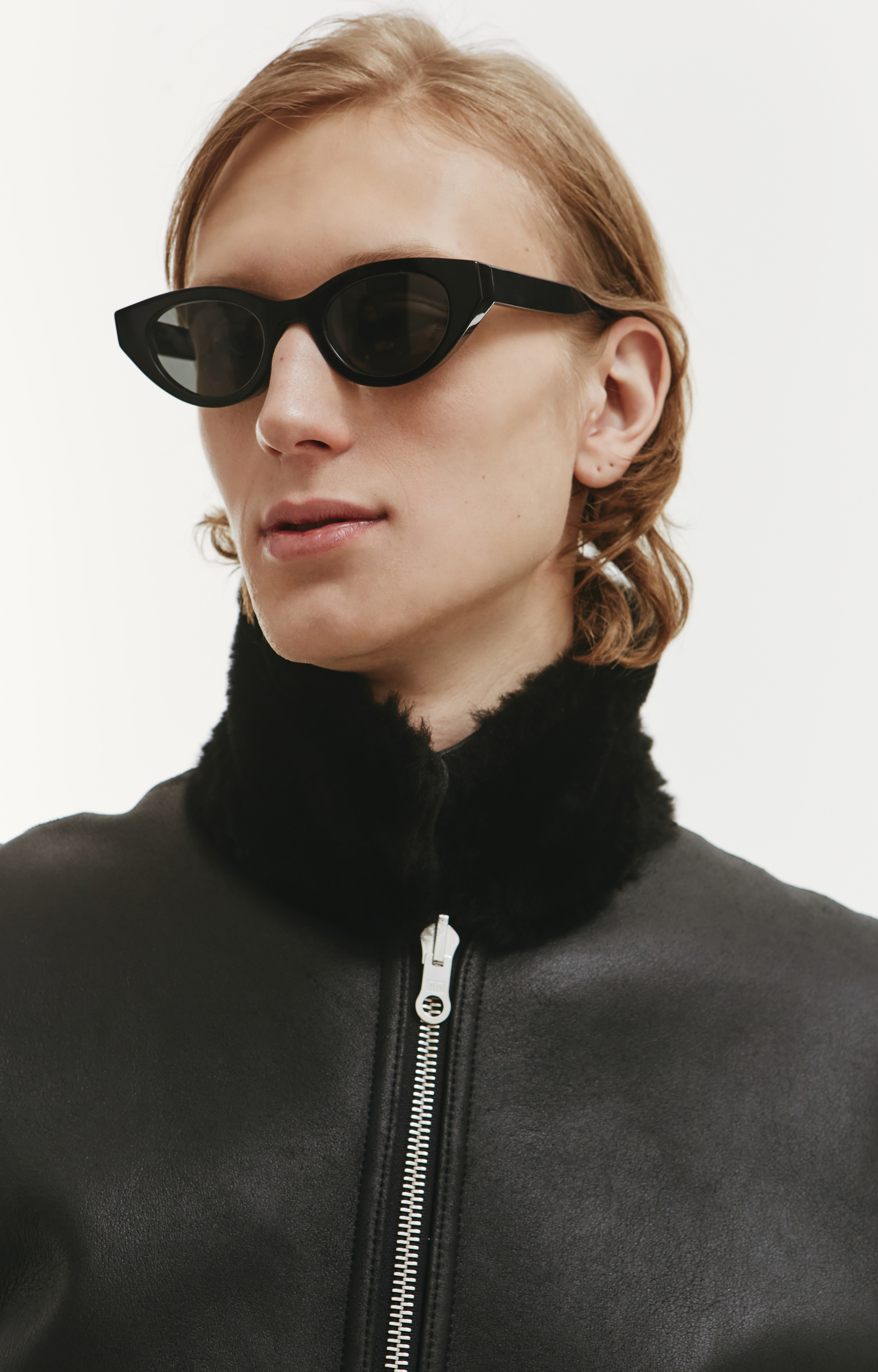 Yohji Yamamoto Black Reversible Backlash Shearling Jacket