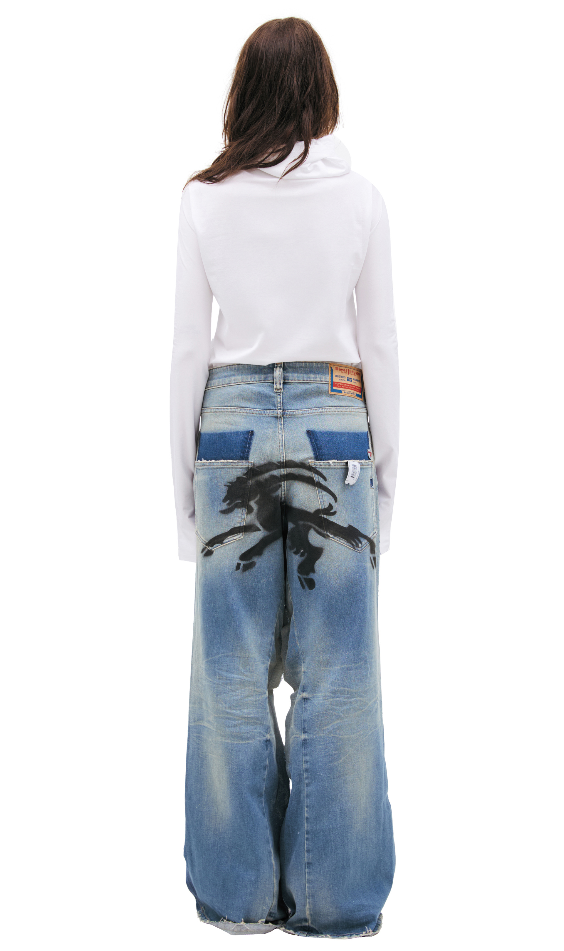PROTOTYPES Wide jeans with paint effect
