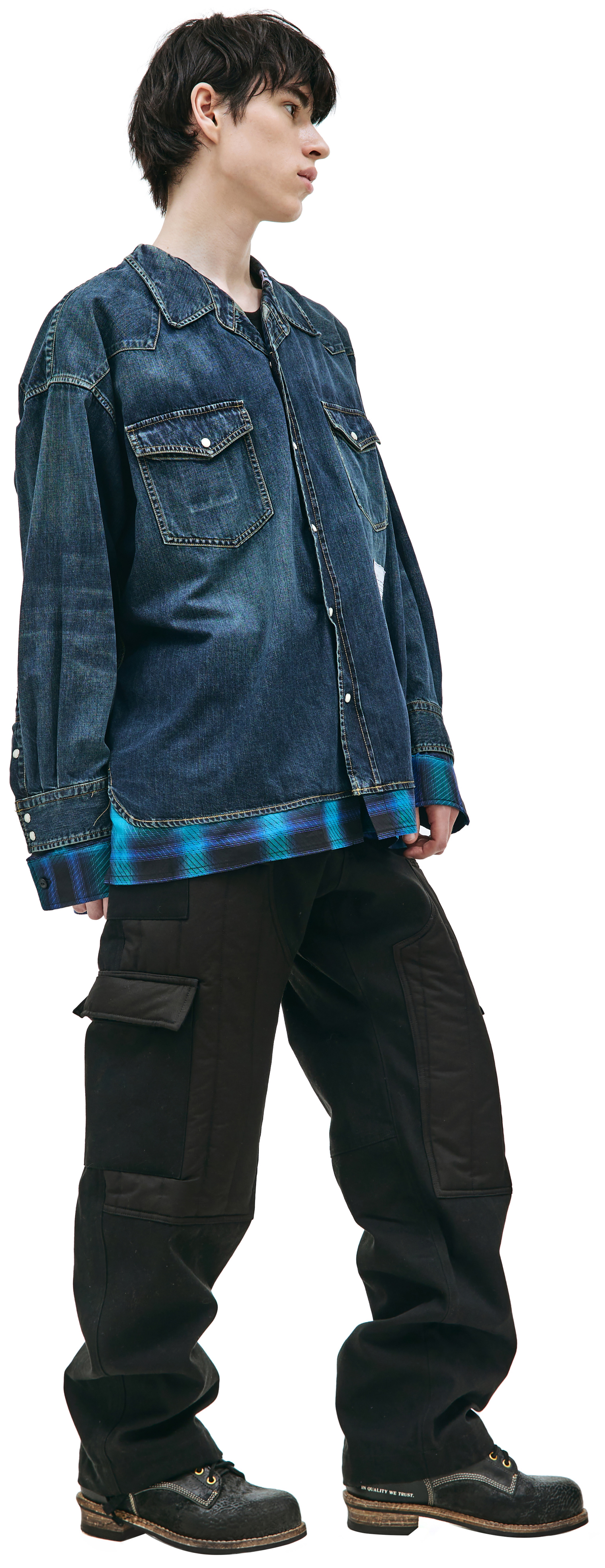Maison Mihara Yasuhiro Fake layered denim shirt