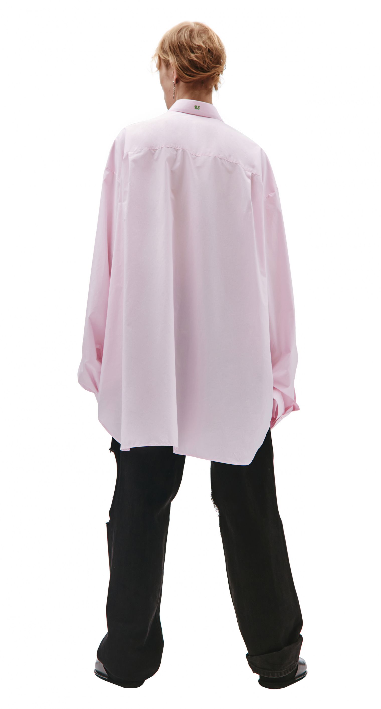 Raf Simons Розовая Оверсайз рубашка с принтом