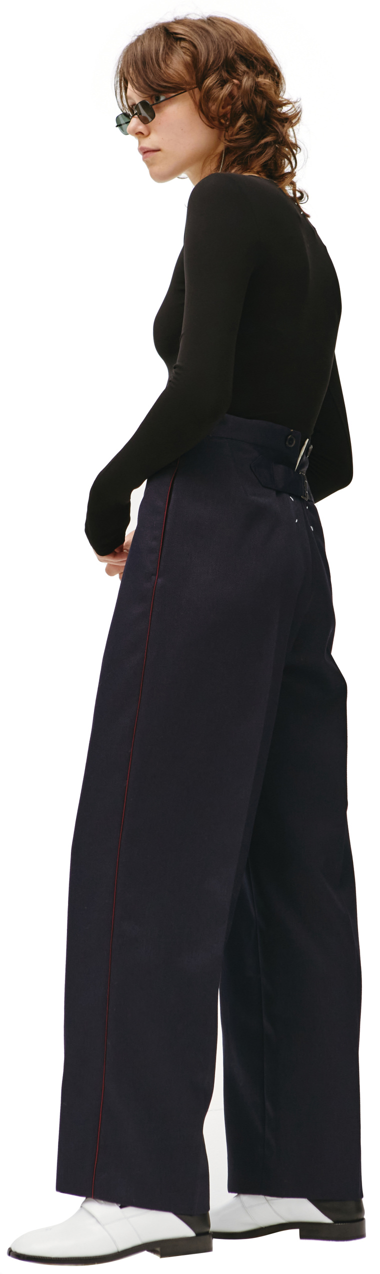 Maison Margiela Navy Blue Straight Leg Trousers