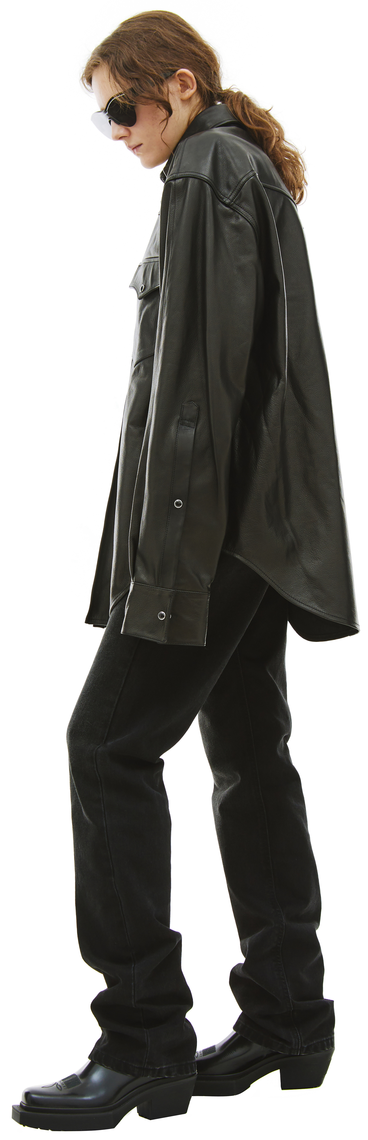 VTMNTS Black Leather Shirt