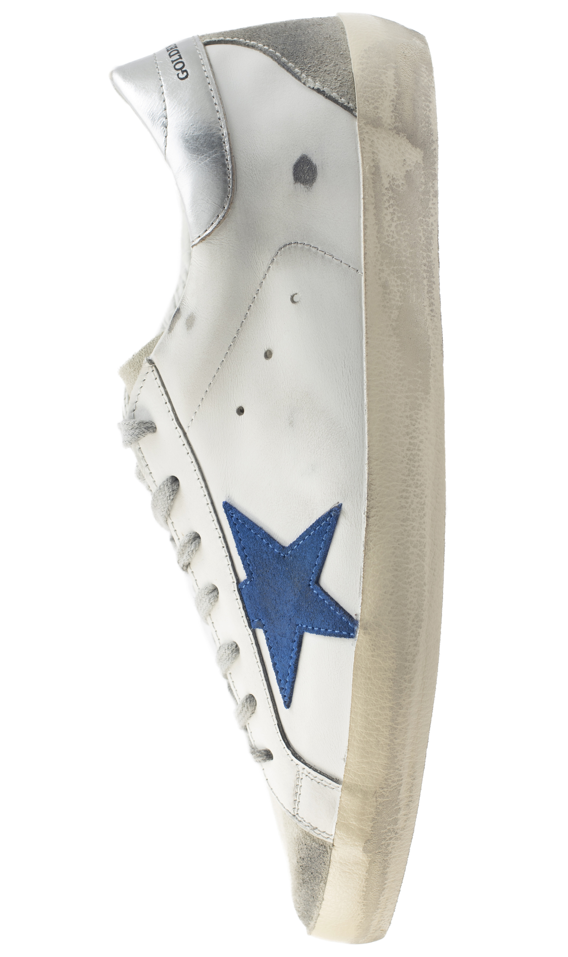 Golden Goose Superstar white sneakers with Blue Star