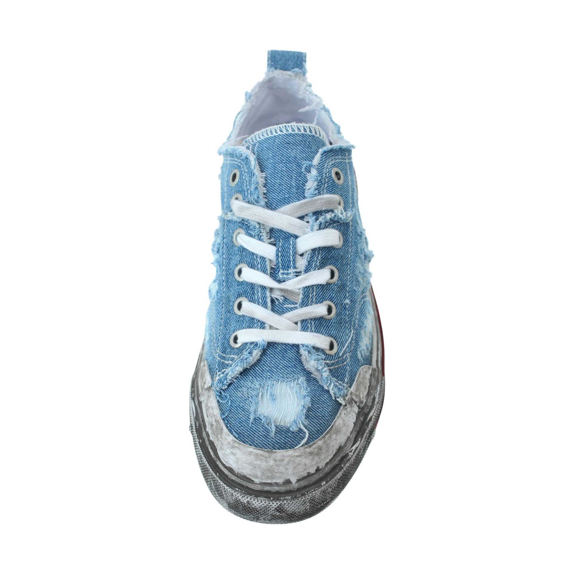 Diesel Distressed-effect denim sneakers