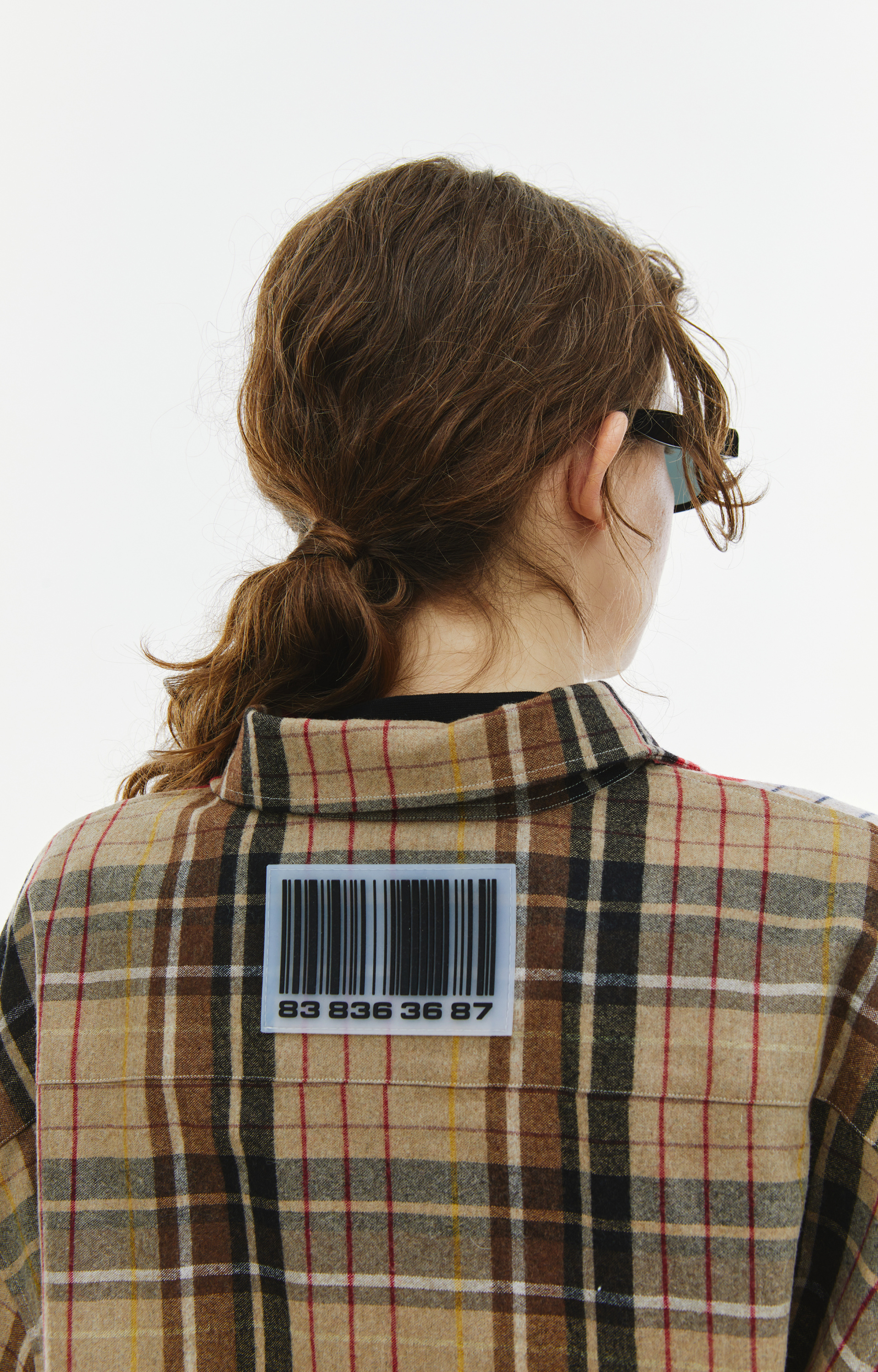 VTMNTS Barcode Plaid Shirt