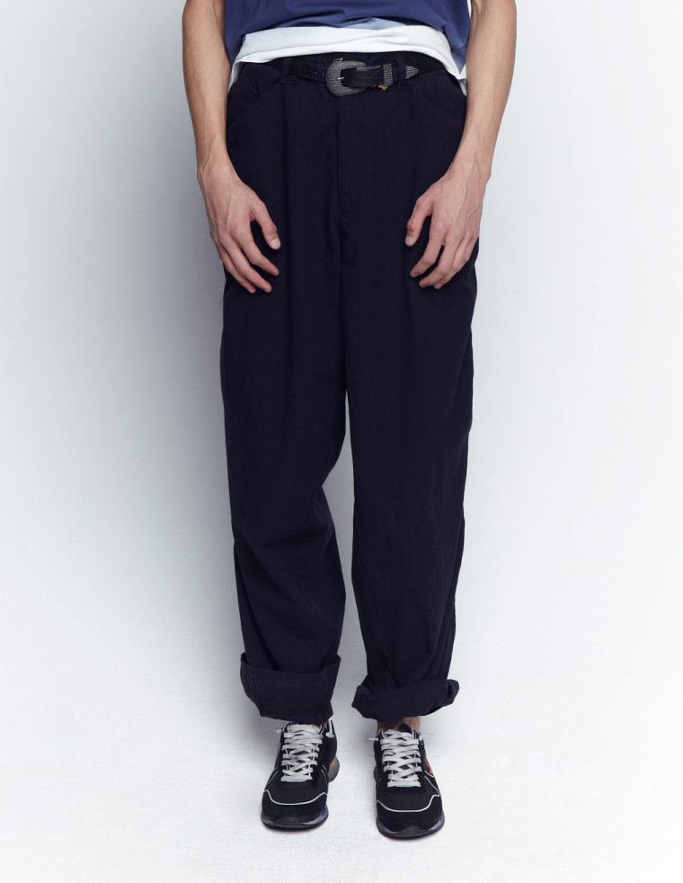 Buy Kolor men blue wide straight leg trousers for $166 online on 