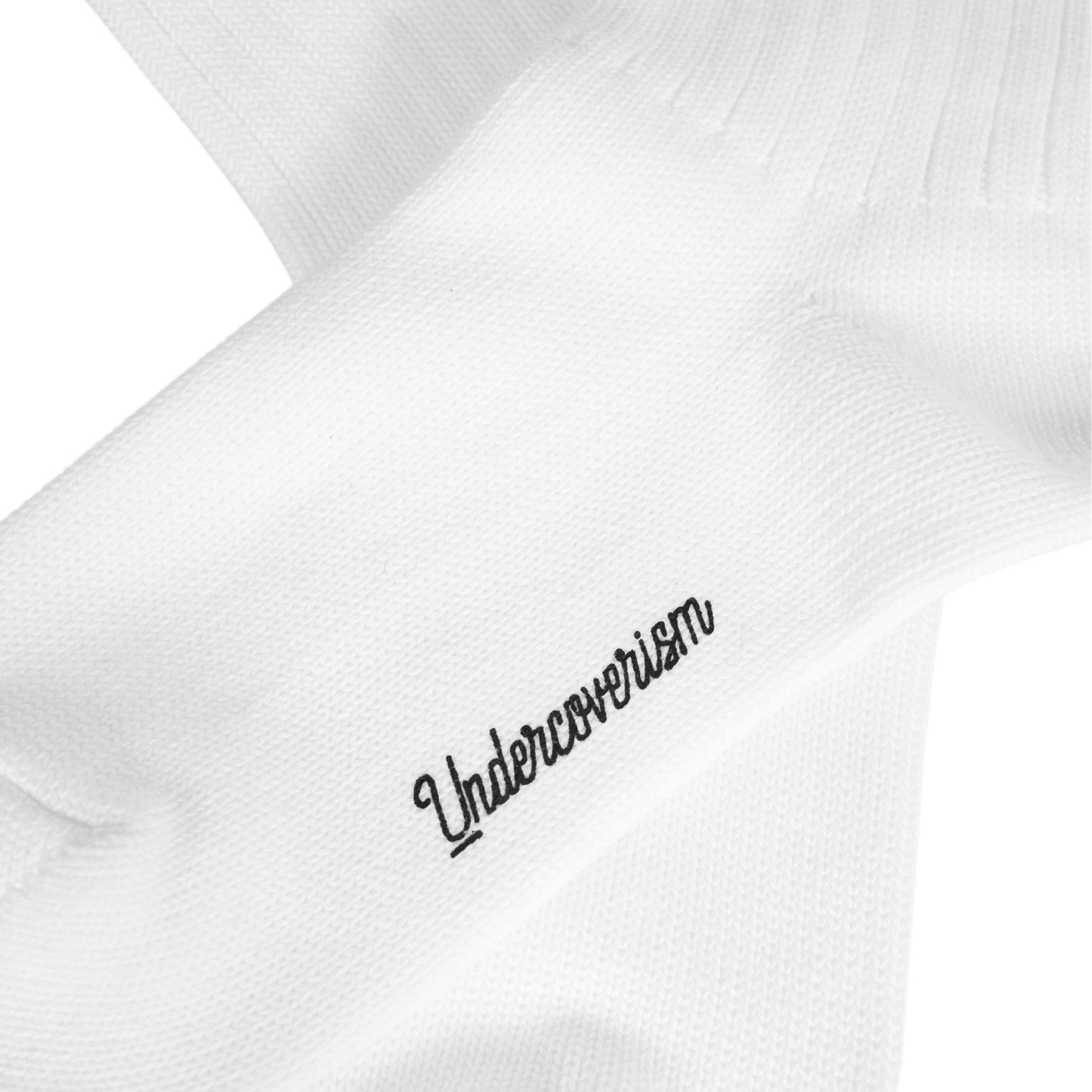 Undercover White calf-high knit socks