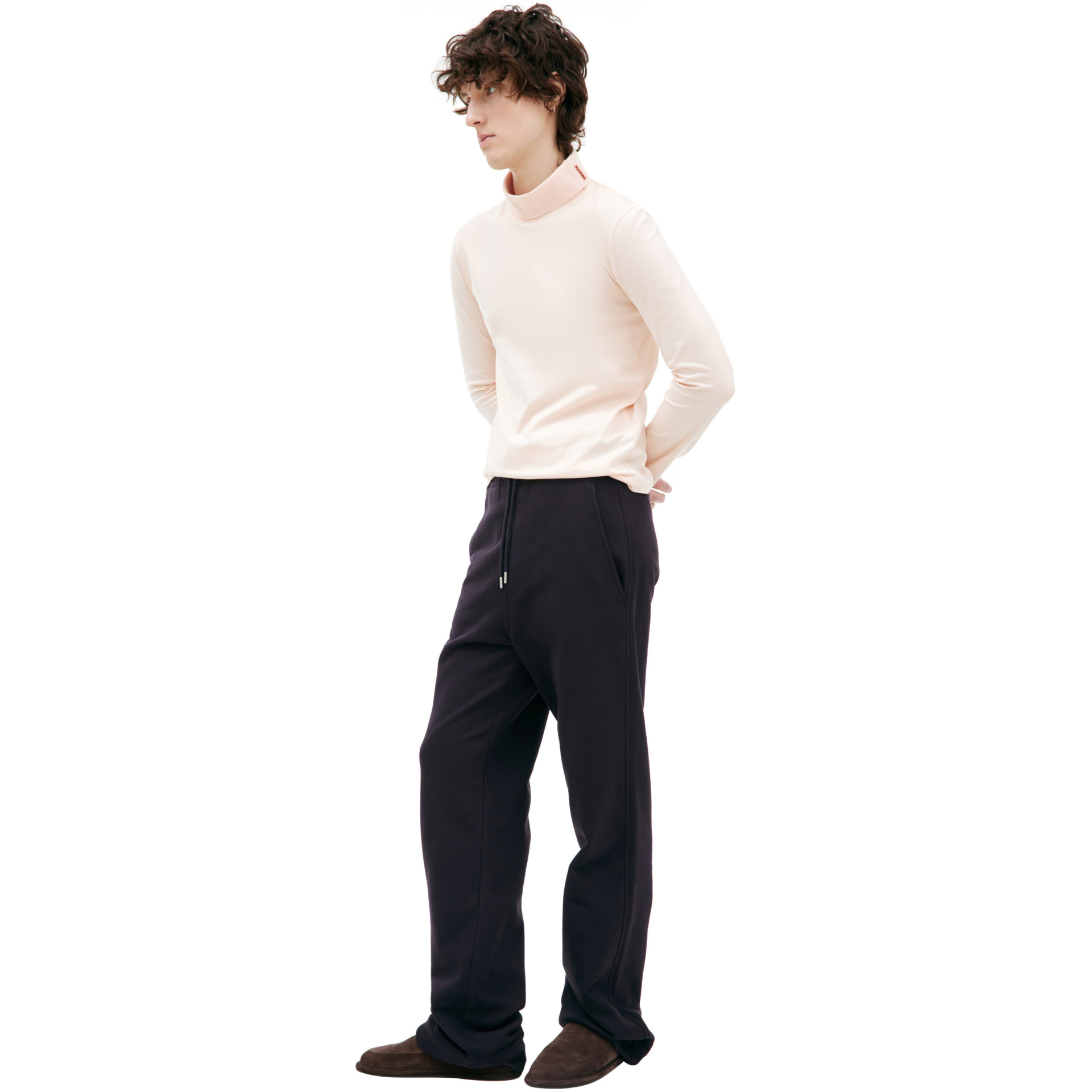 Dries Van Noten Брюки-231-021116-6610-509 треники, футер, на кулиске, темно-синий