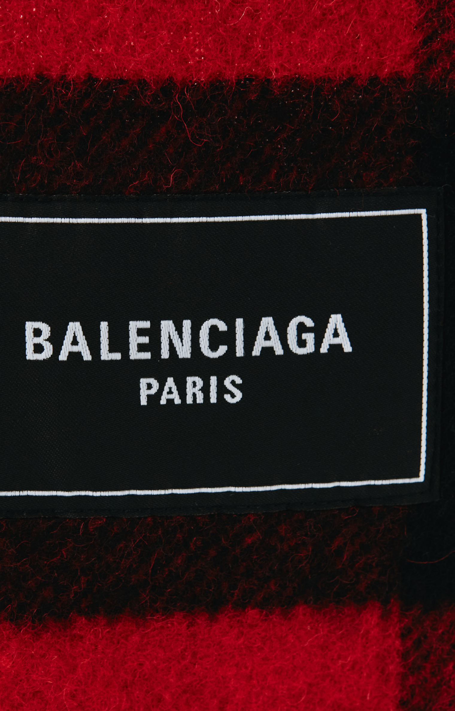 Balenciaga Black & Red Hooded Poncho