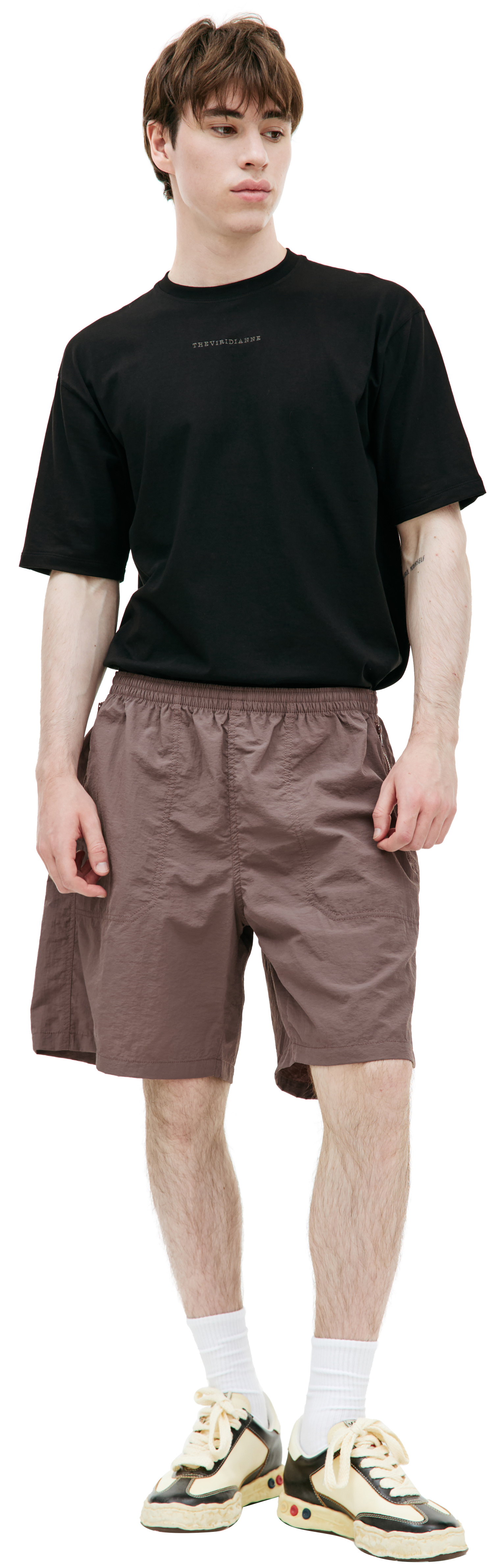 Undercover Brown nylon shorts