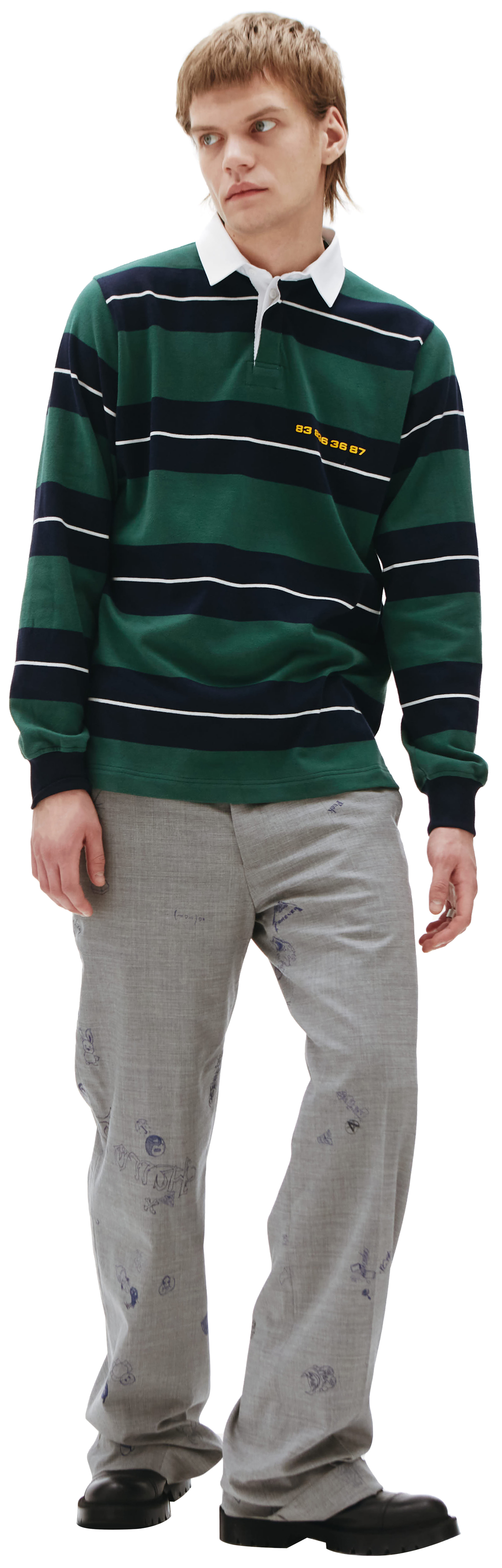 VTMNTS Striped long sleeve polo
