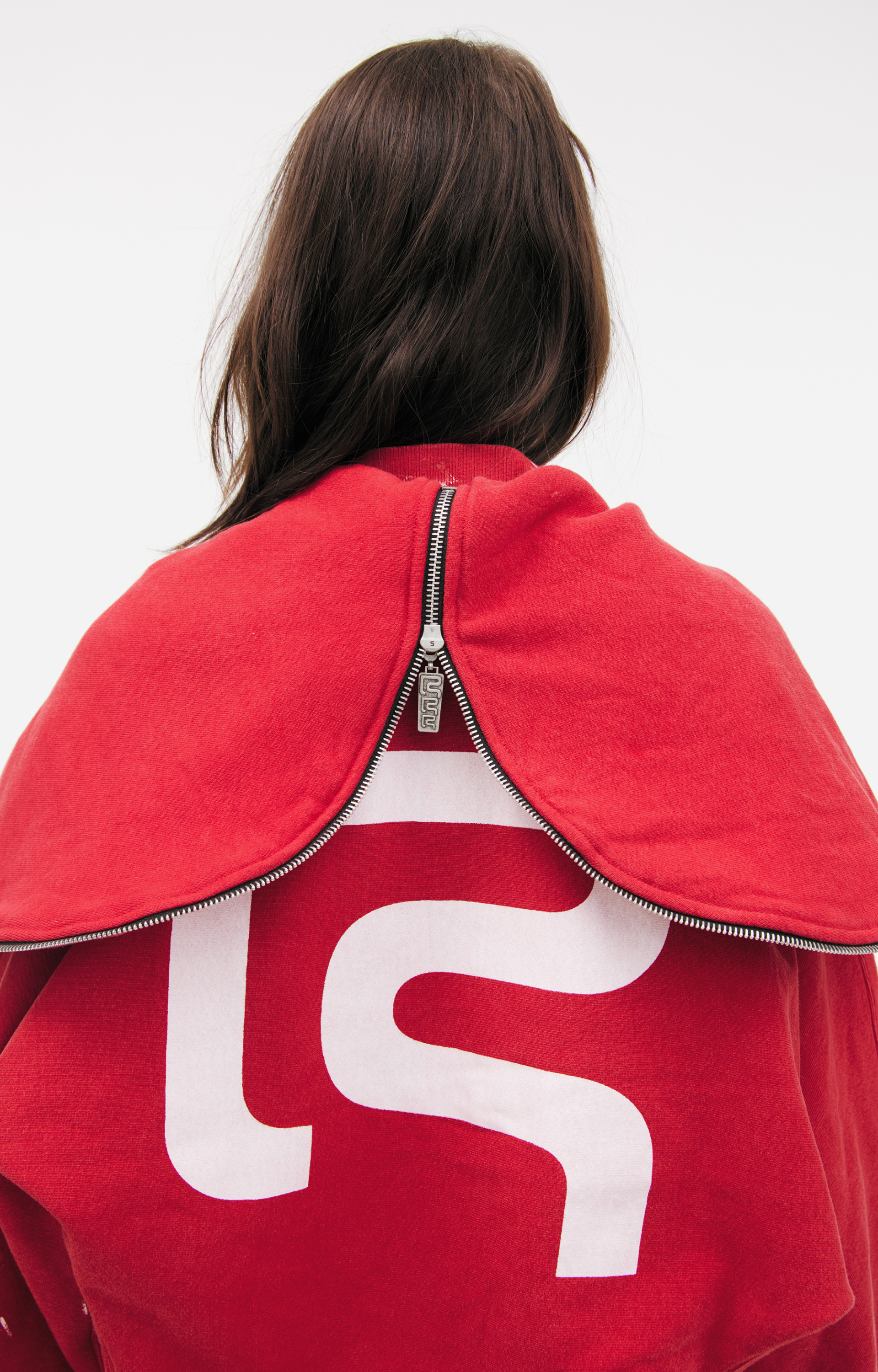 RRR123 Red zip-up hoodie
