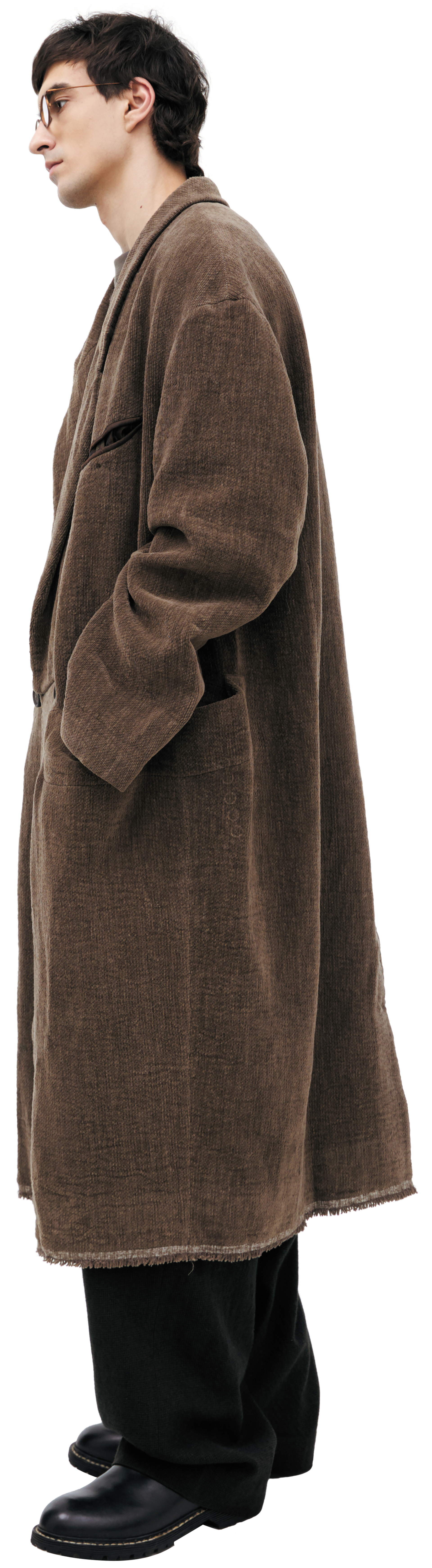 Ziggy Chen Doublet Breasted Cotton & Linen Coat