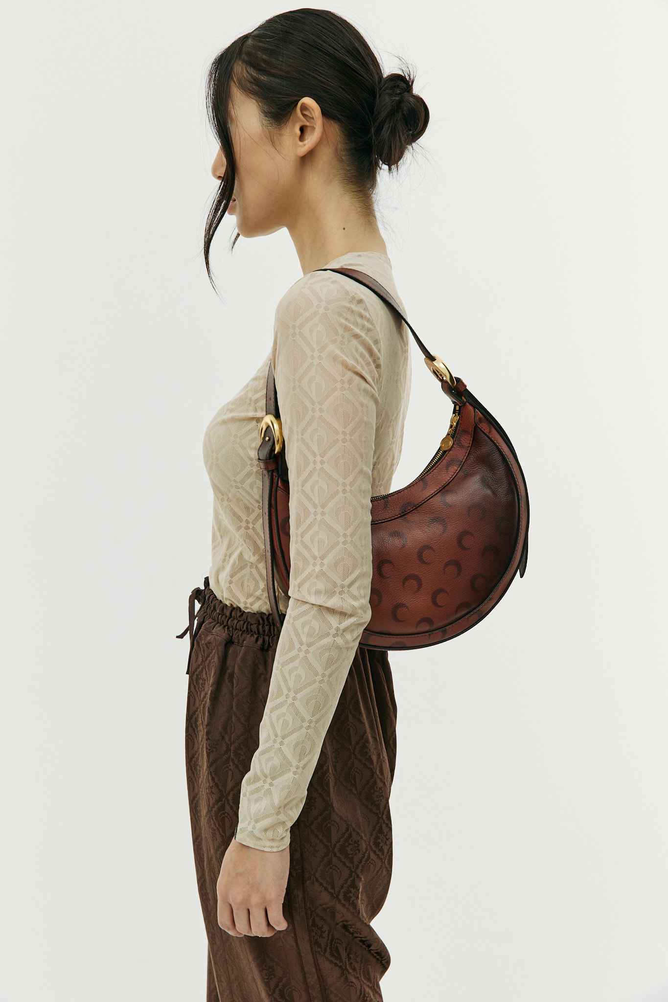 MARINE SERRE Eclips leather bag