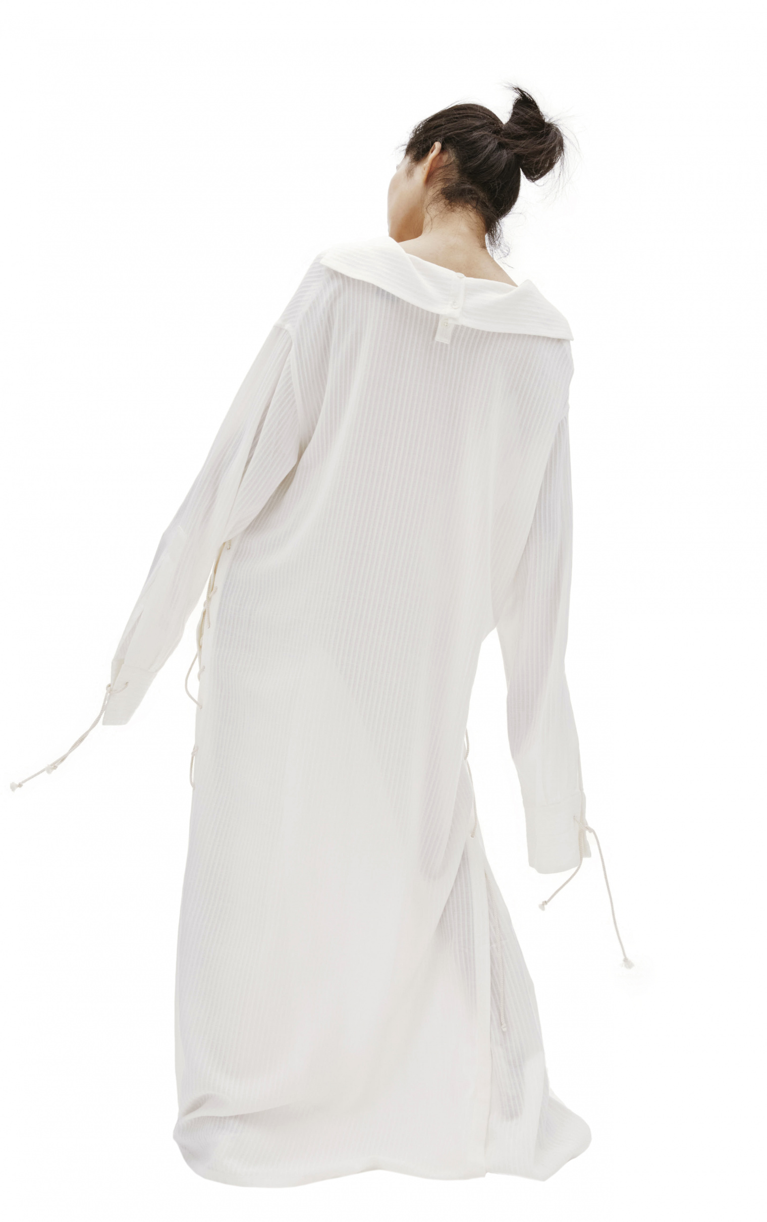 Ann Demeulemeester Белое платье со шнуровкой