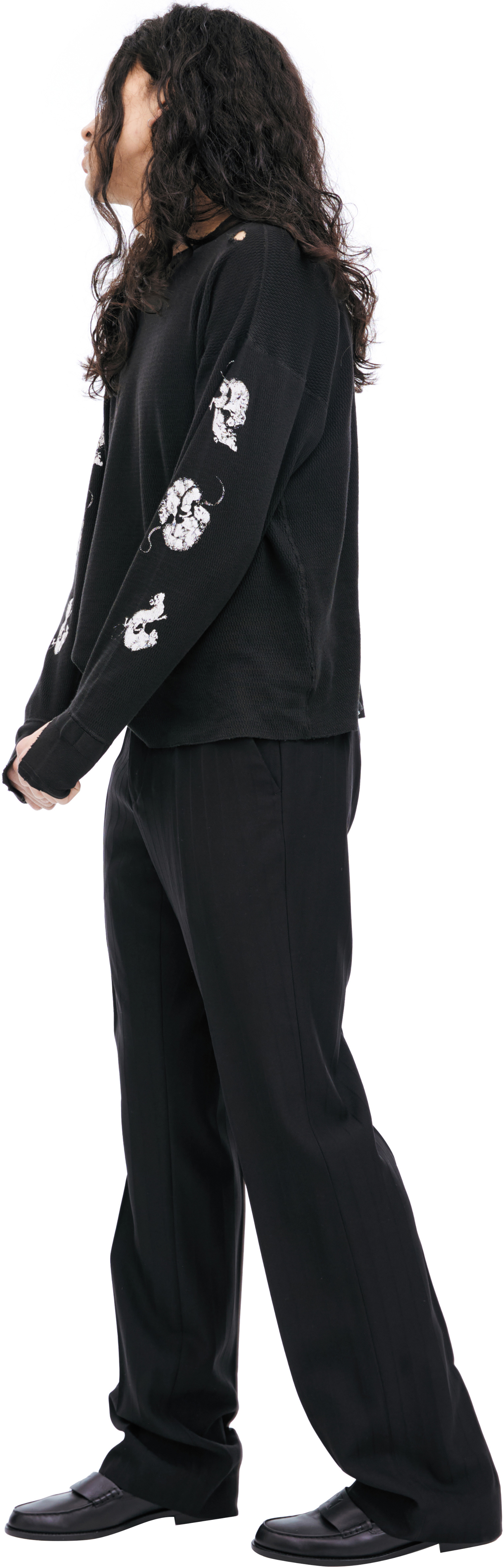 Buy Enfants Riches Déprimés men black wool trousers for £1,780