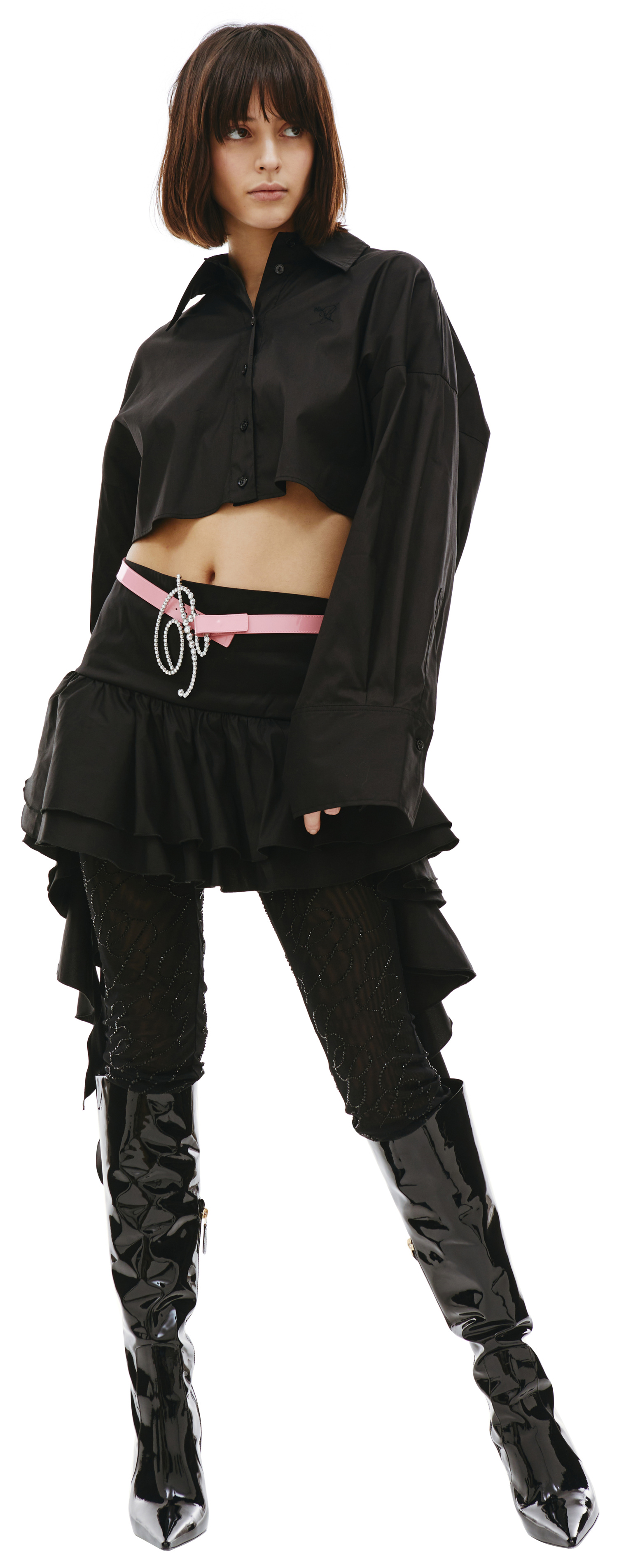 Blumarine Black Cropped shirt