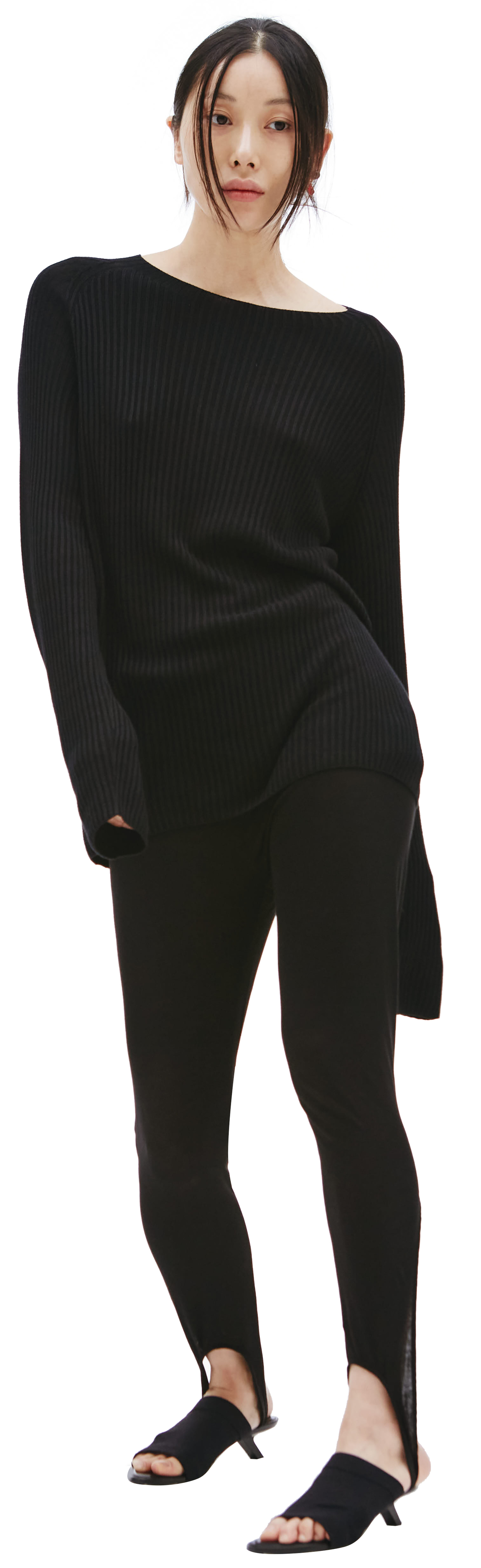 Yohji Yamamoto Black cotton leggings