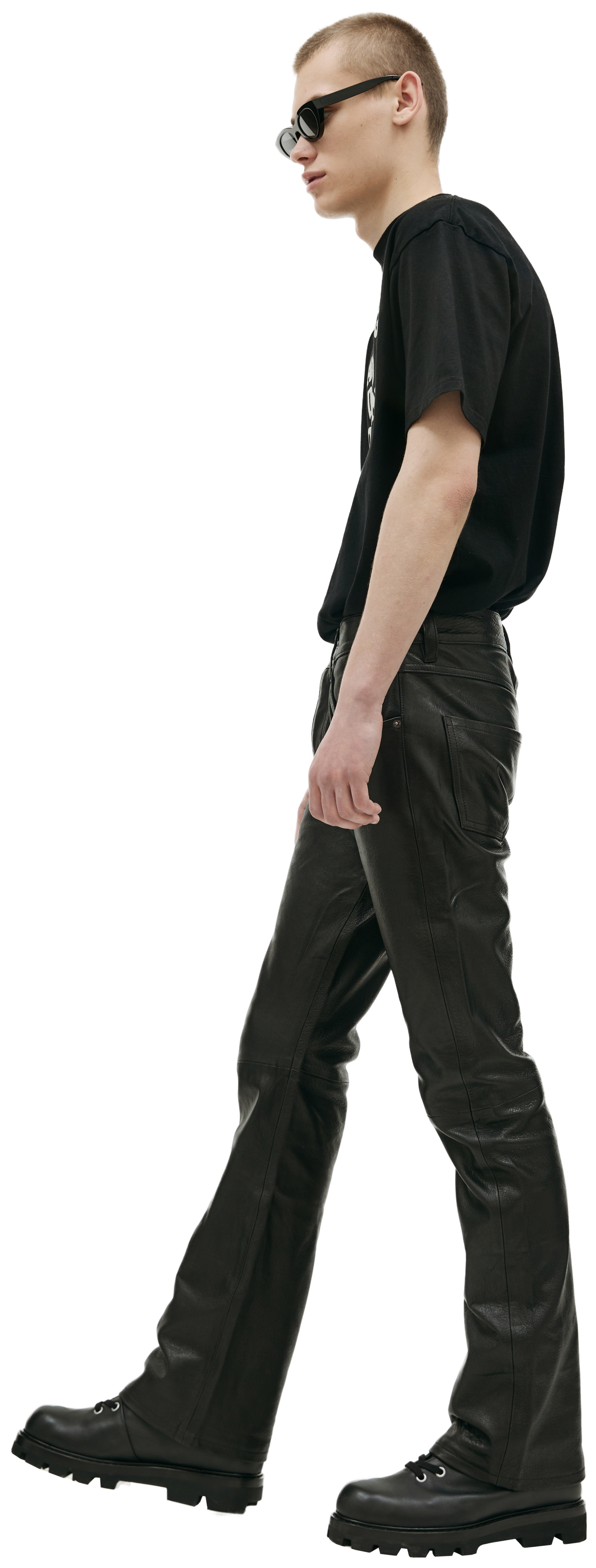 Enfants Riches Deprimes Black leather trousers