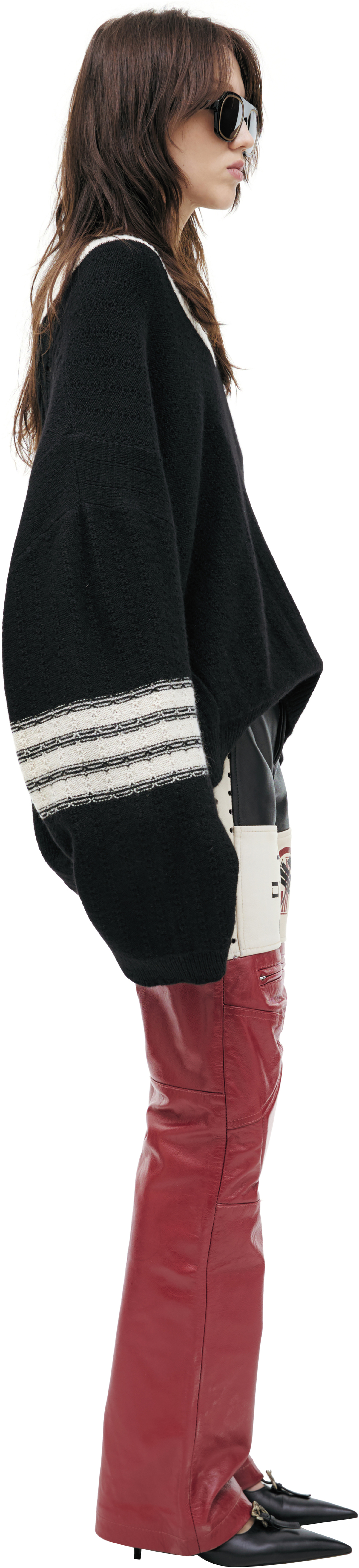 Enfants Riches Déprimés Combination leather trousers