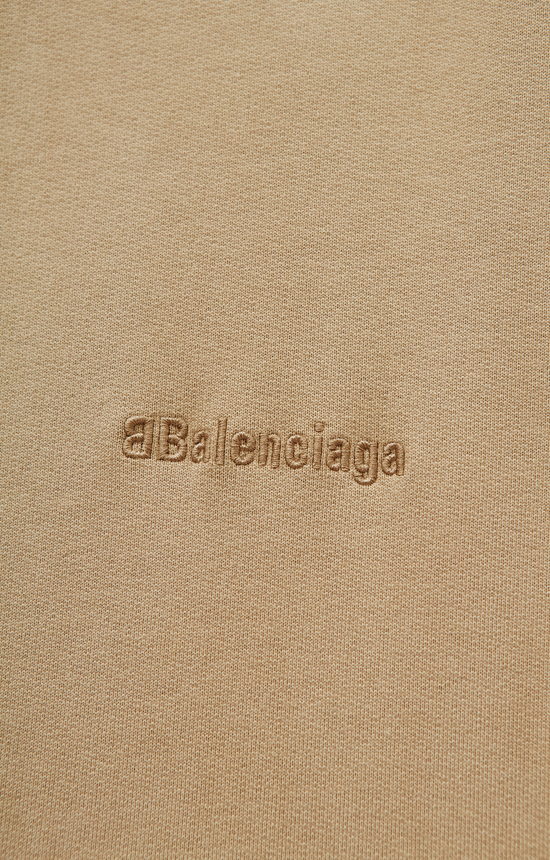 Balenciaga Бежевая футболка с вышитым логотипом