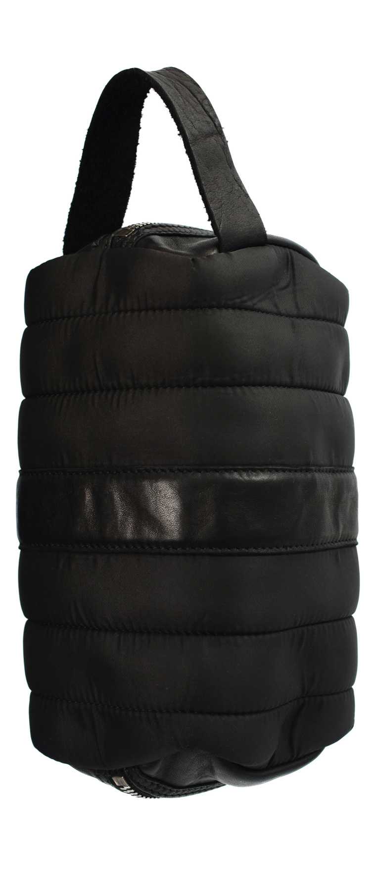 Guidi Черная сумка-косметичка с кожаными вставками