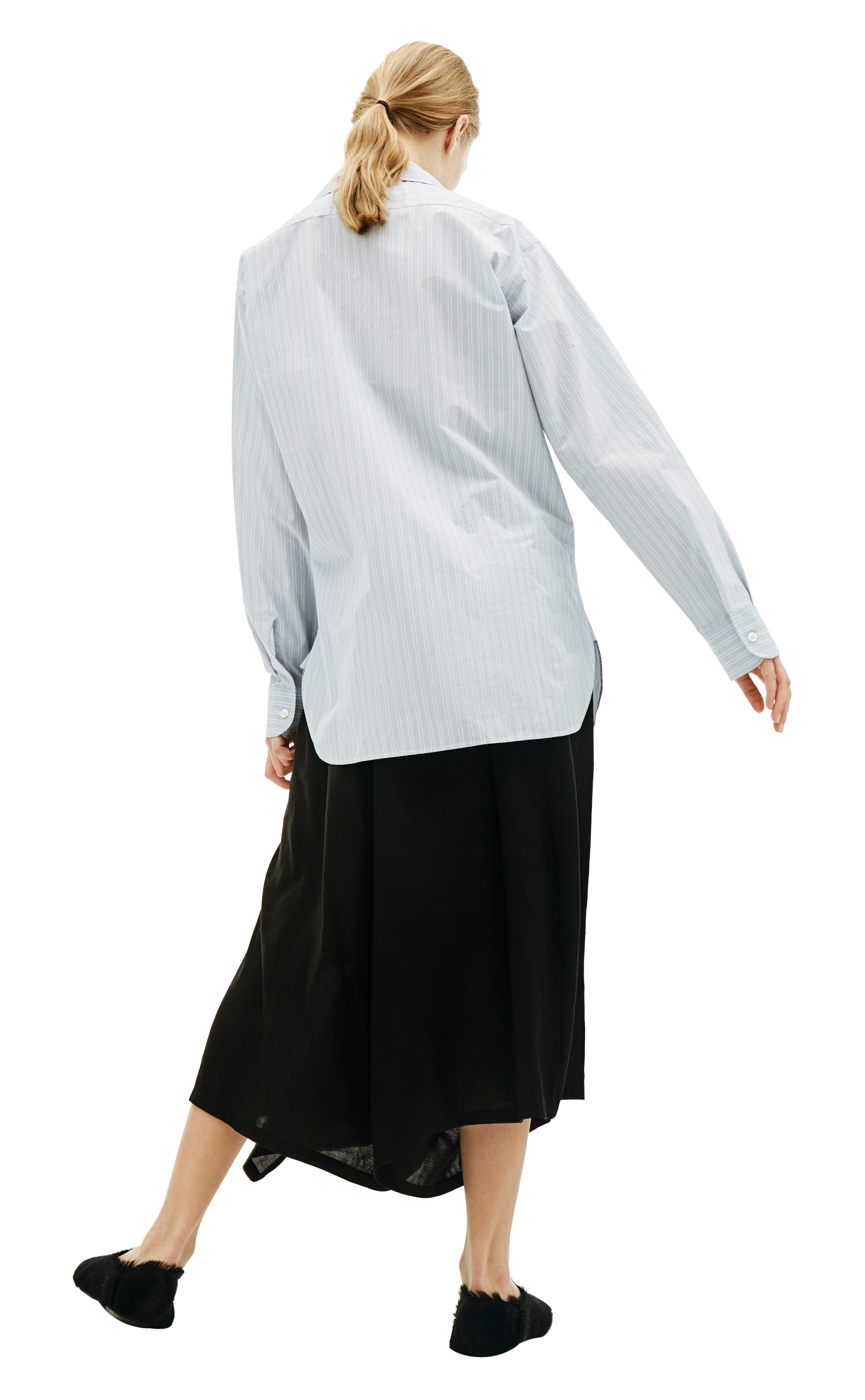 Maison Margiela Blue Stripped Shirt With Pockets