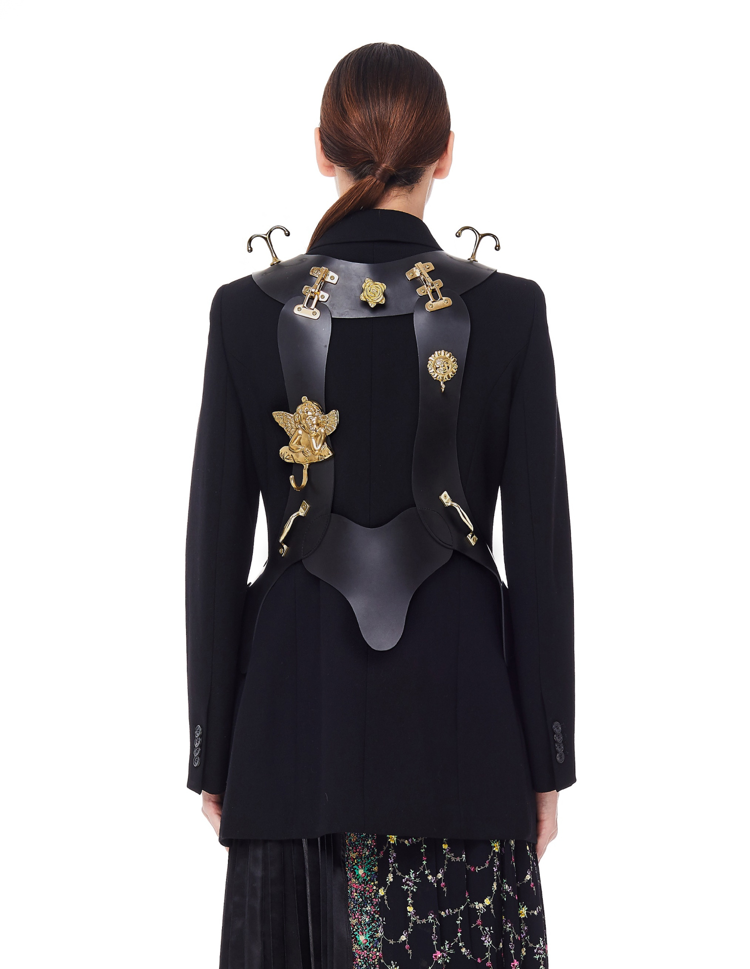 Comme des Garcons Black Rubber Decorated Corset