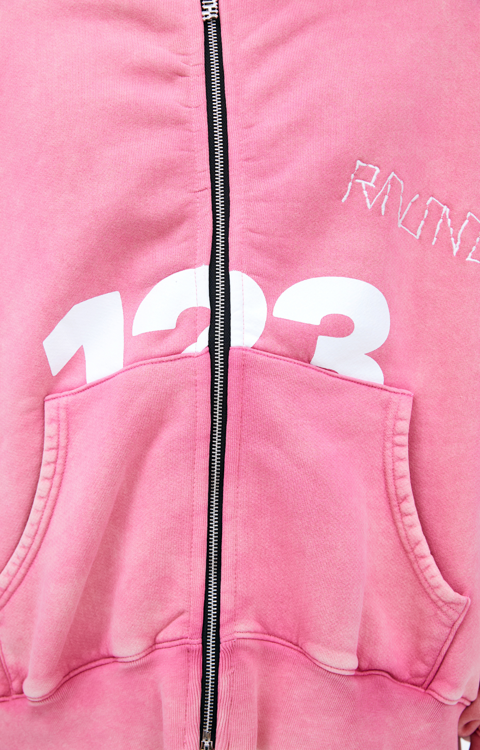 RRR123 Pink zippered hoodie
