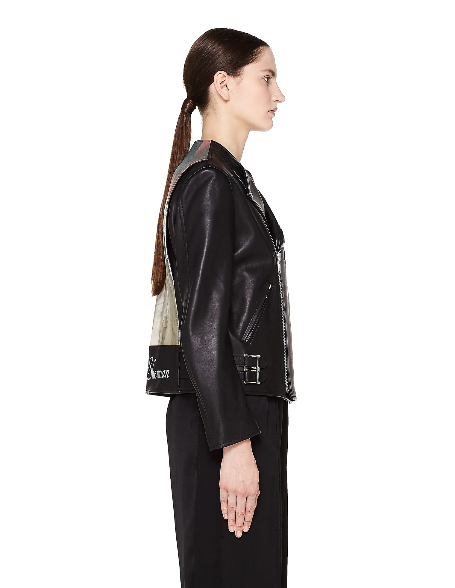 Undercover Cindy Sherman Printed Leather Biker Jacket
