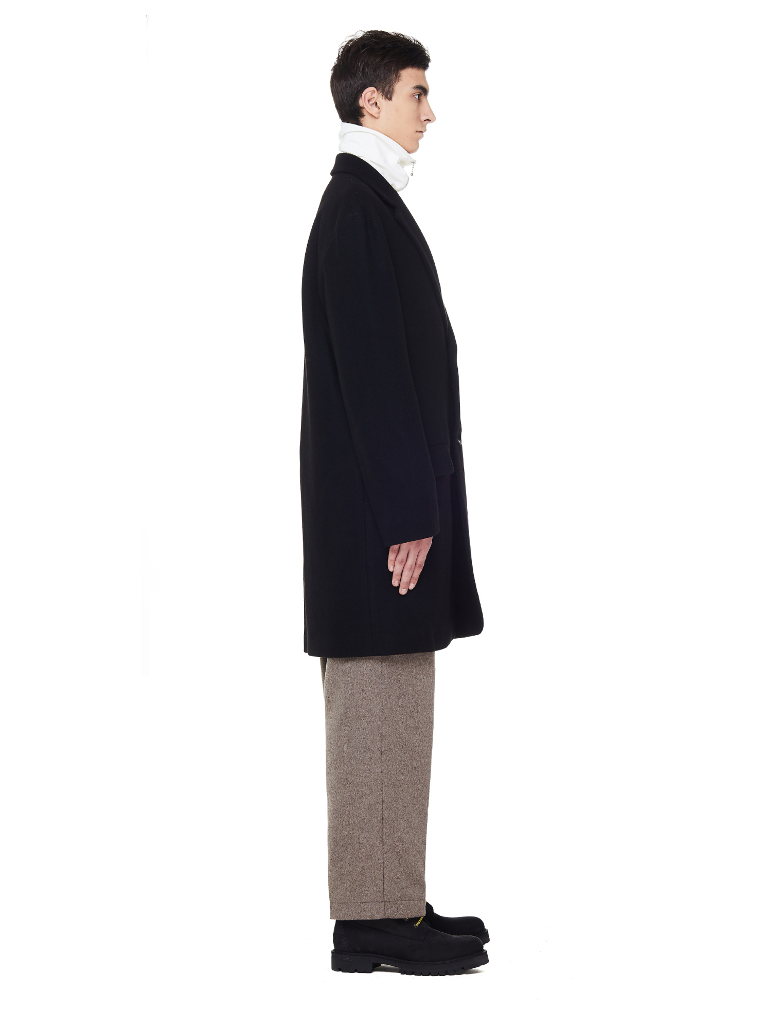 The Row Joseph Black Yak Wool Coat