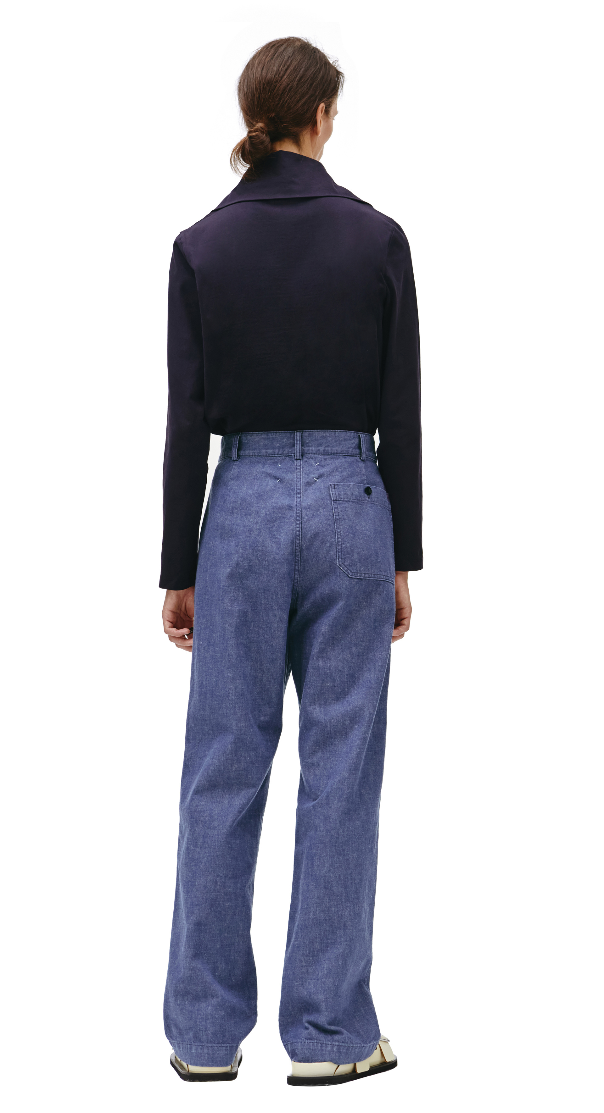 Maison Margiela Washed Blue Cotton Pants