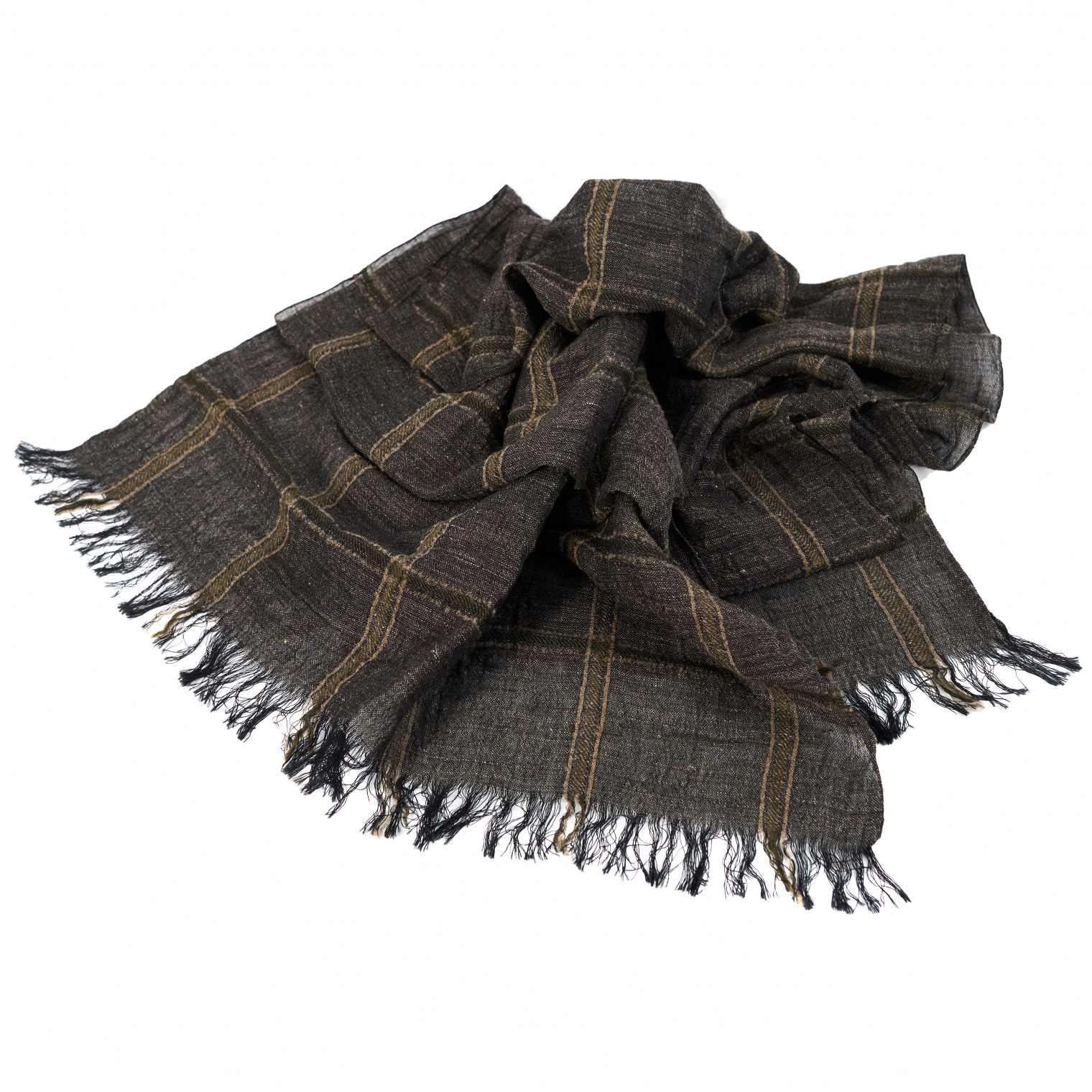 Y\'s Gray checkered scarf