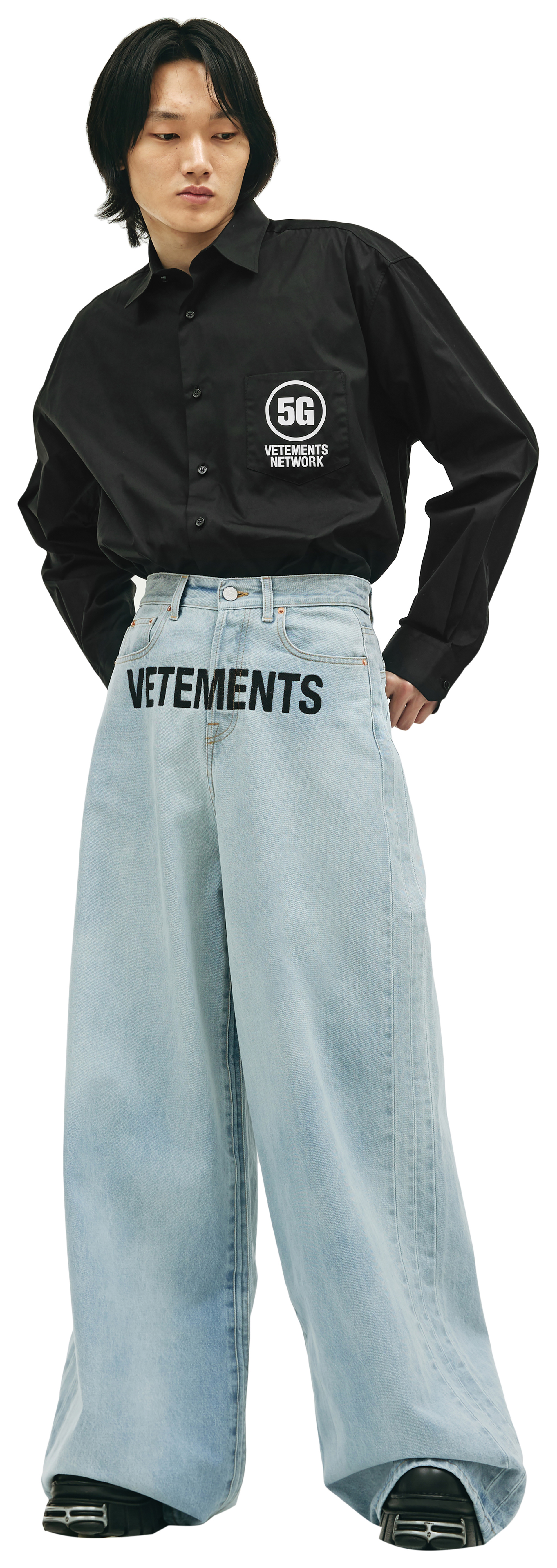 VETEMENTS Logo wide-leg jeans