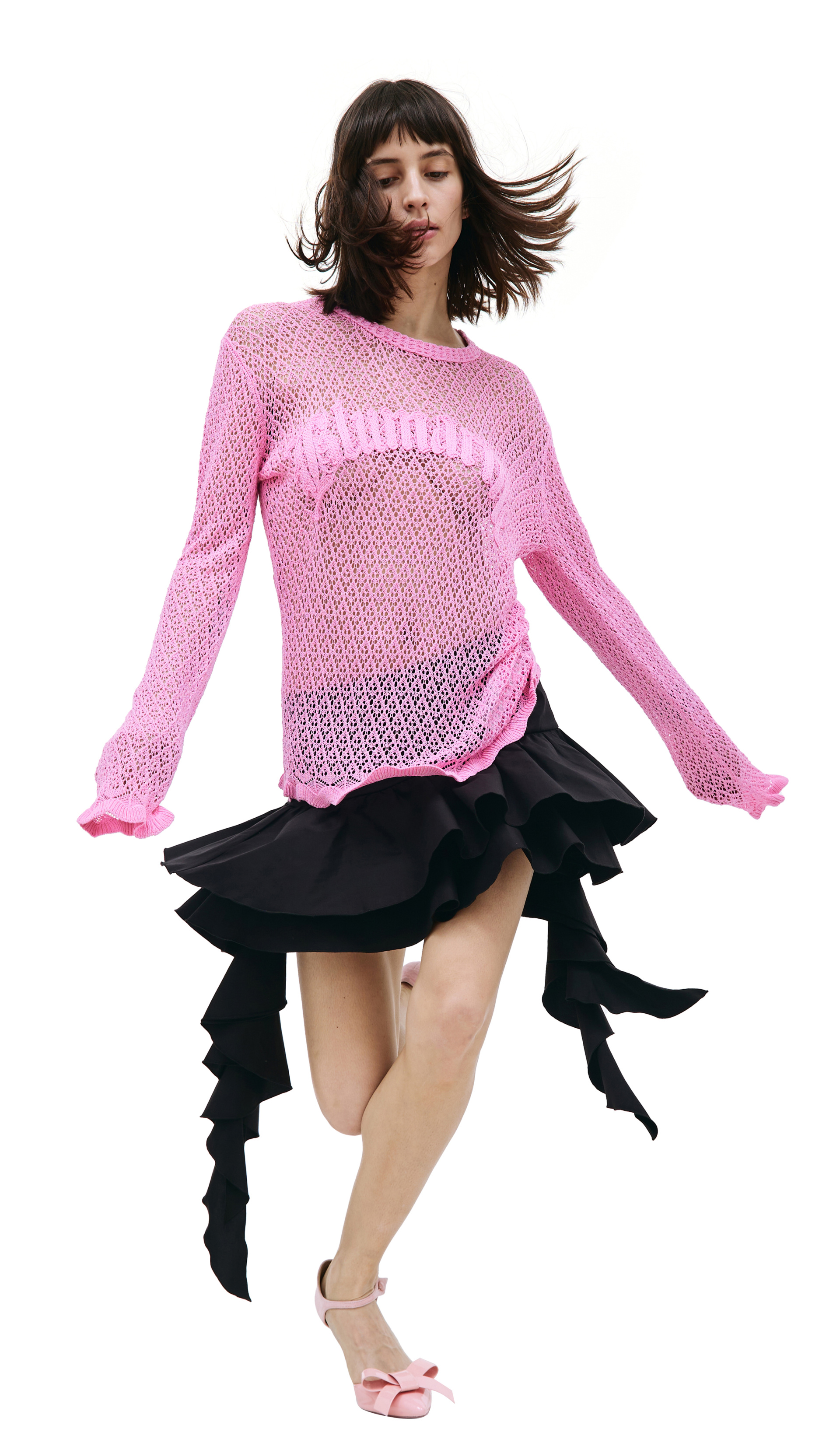 Blumarine Pink Scalloped Sweater