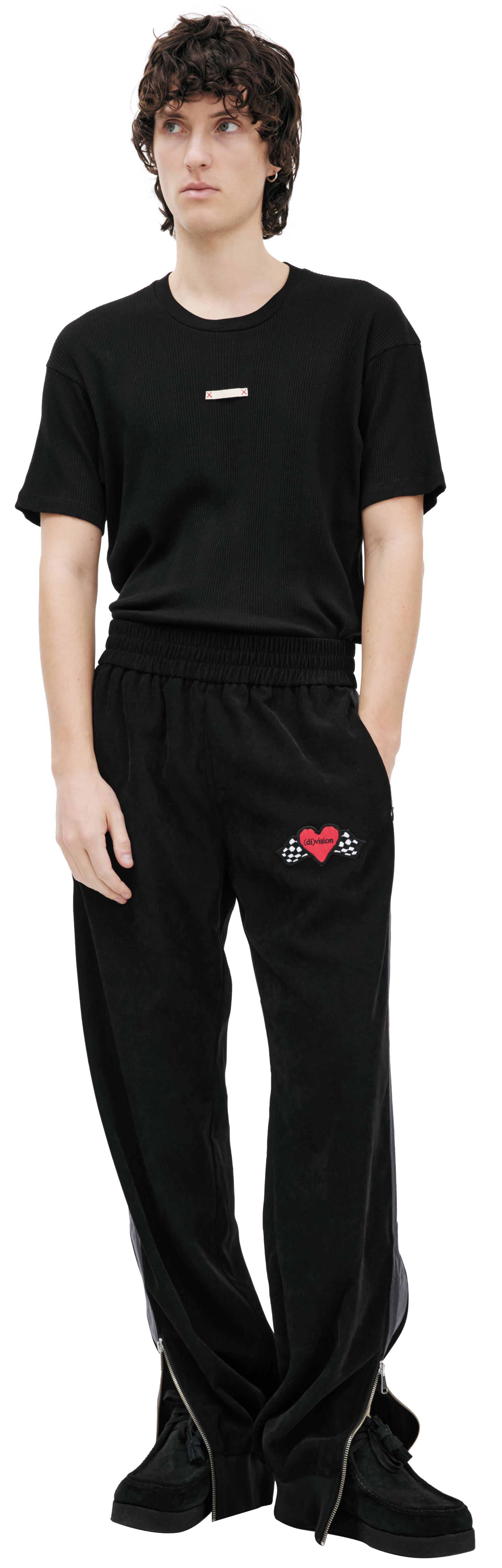 (di)vision Black trousers with logo