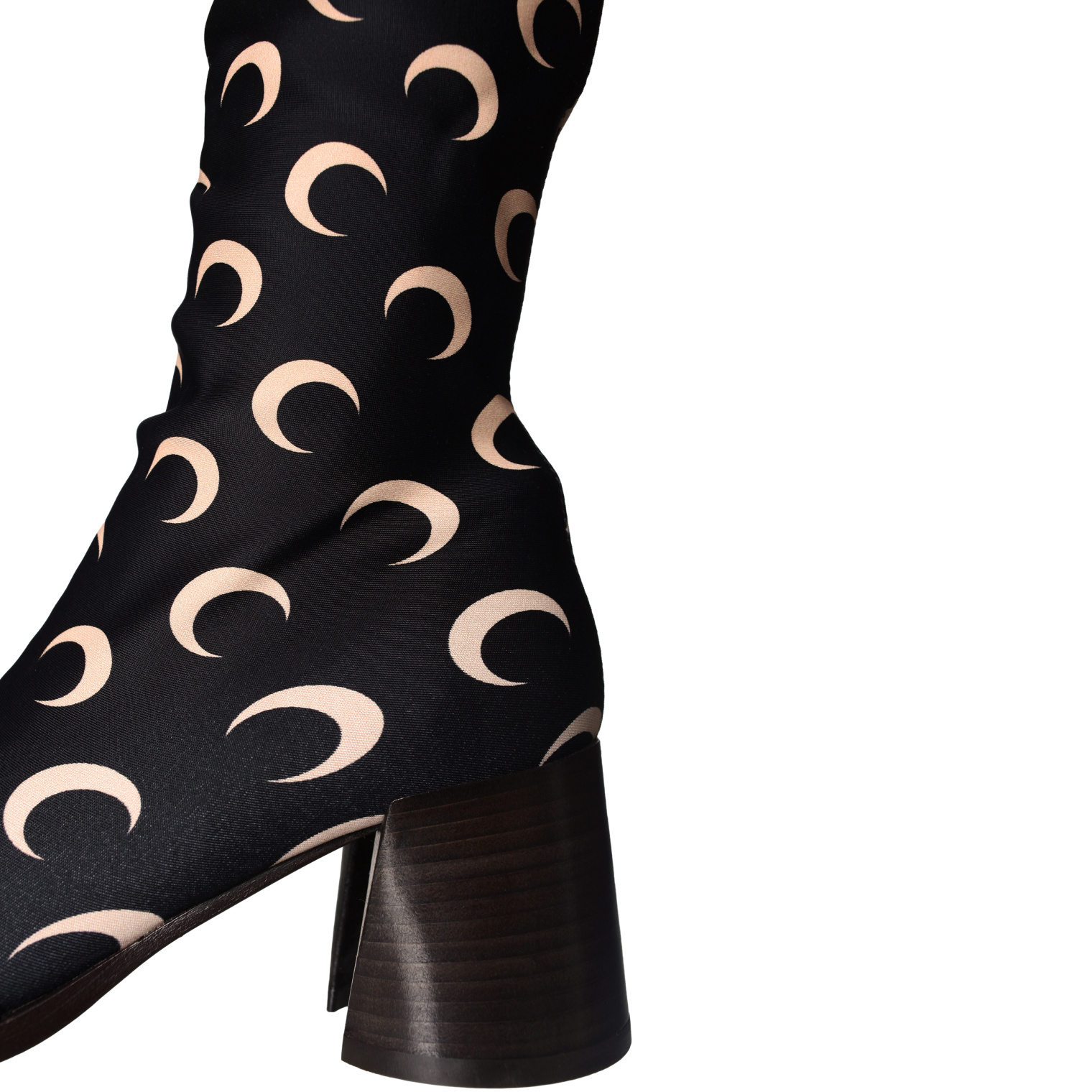 MARINE SERRE Black All Over Moon ankle boots