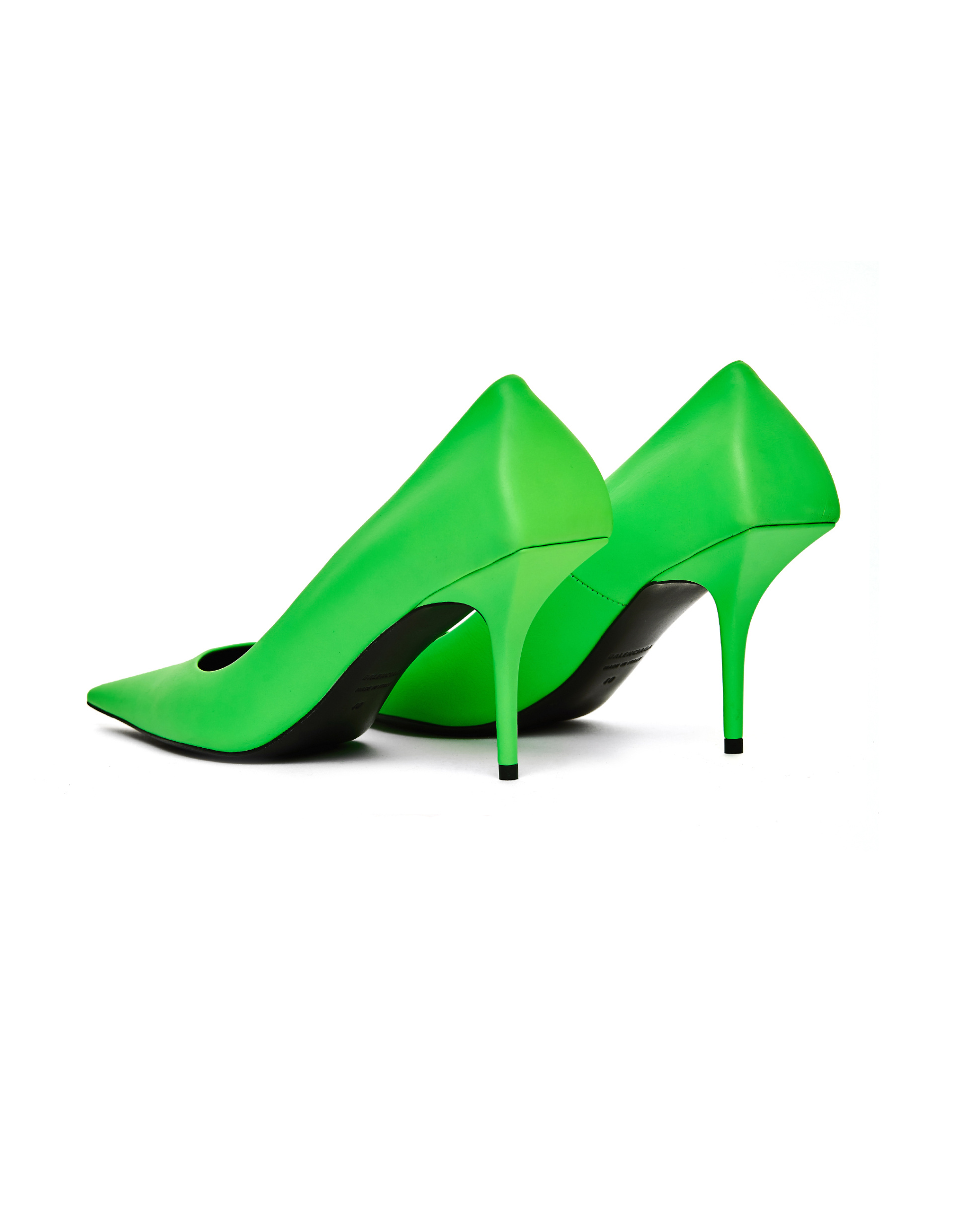 Balenciaga Green Leather Square Knife Shoes