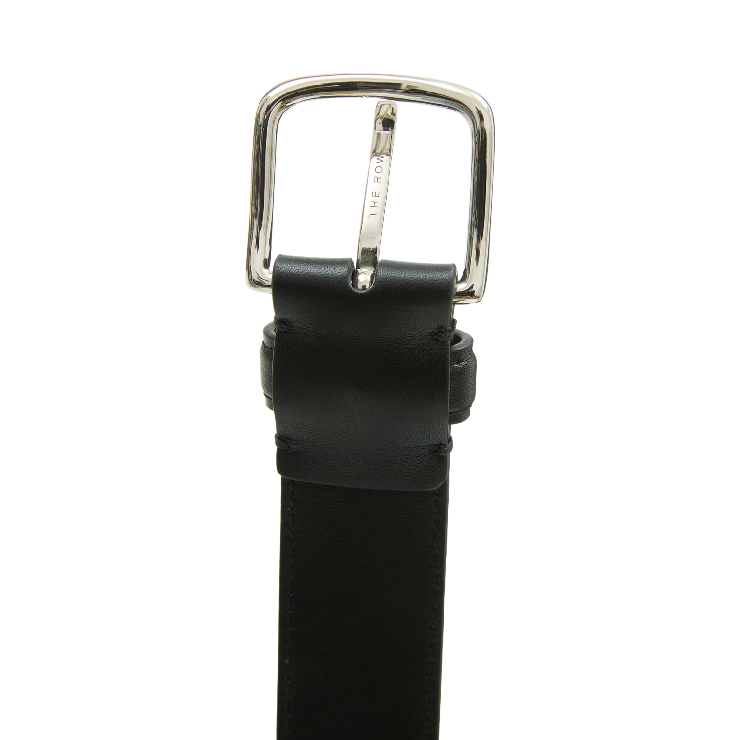 The Row Black leather belt