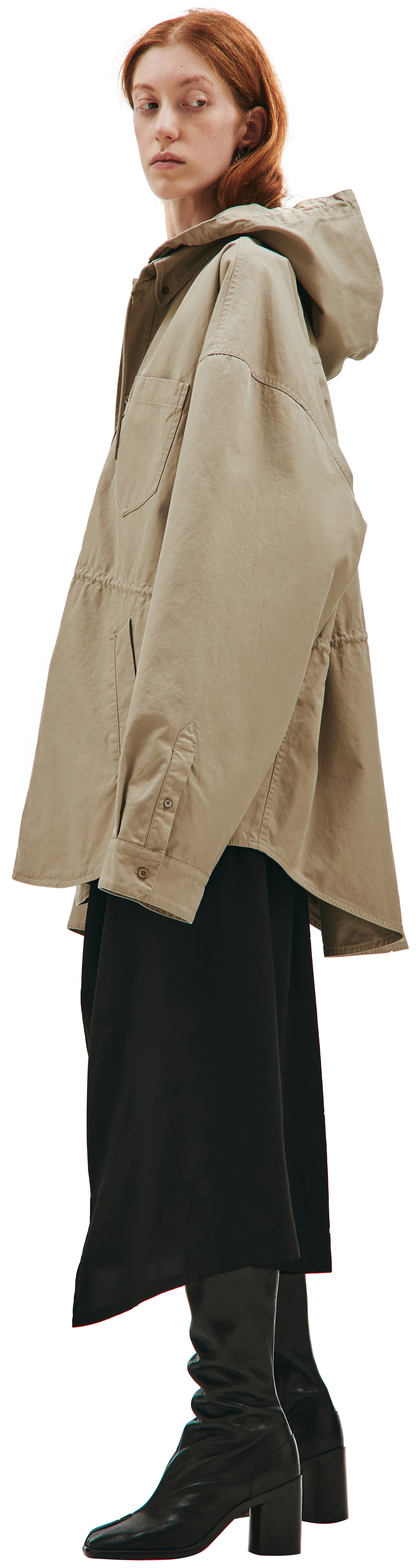 Balenciaga Hooded Parka Jacket in Beige