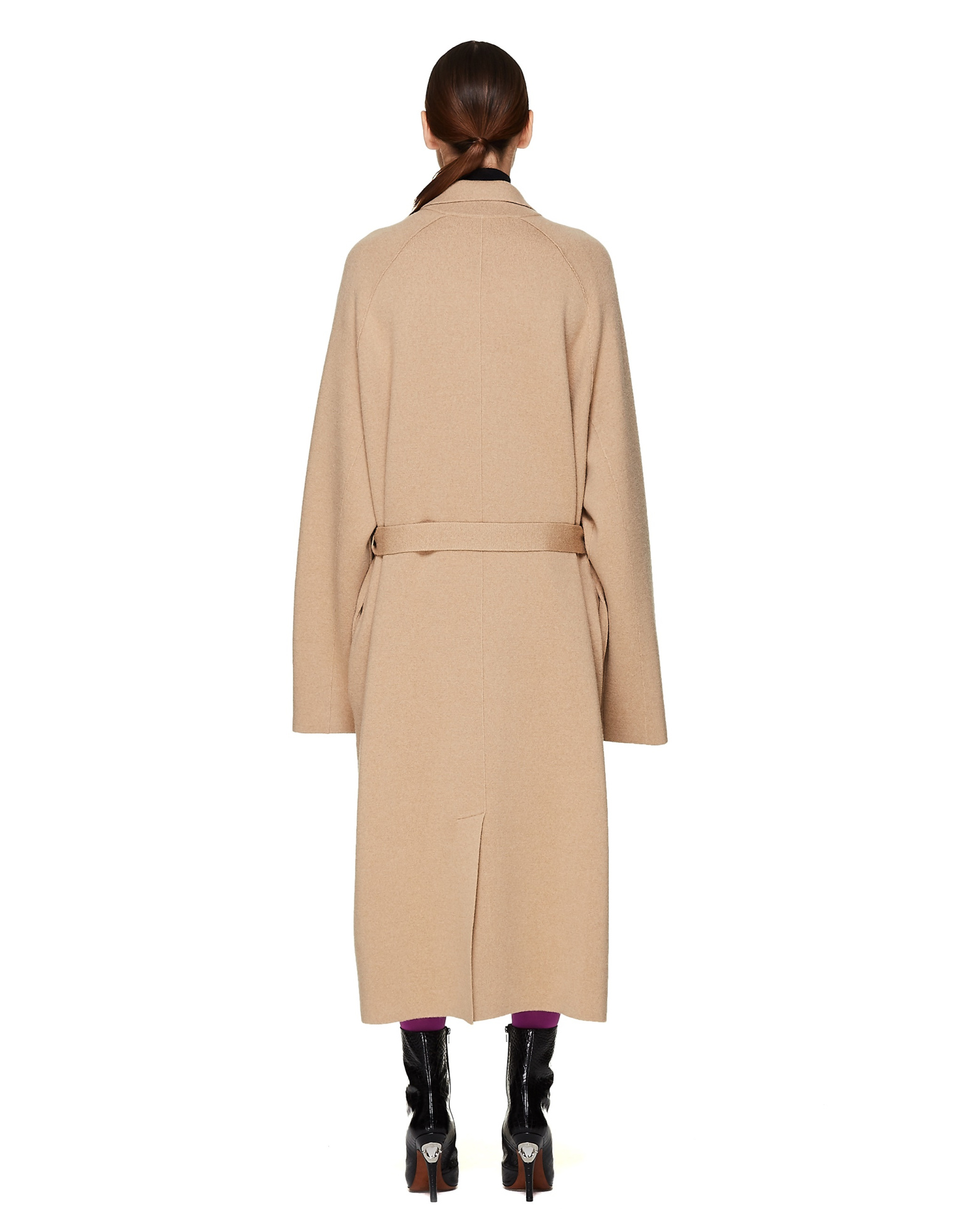 Haider Ackermann Beige Knitted Wool & Cashmere Coat