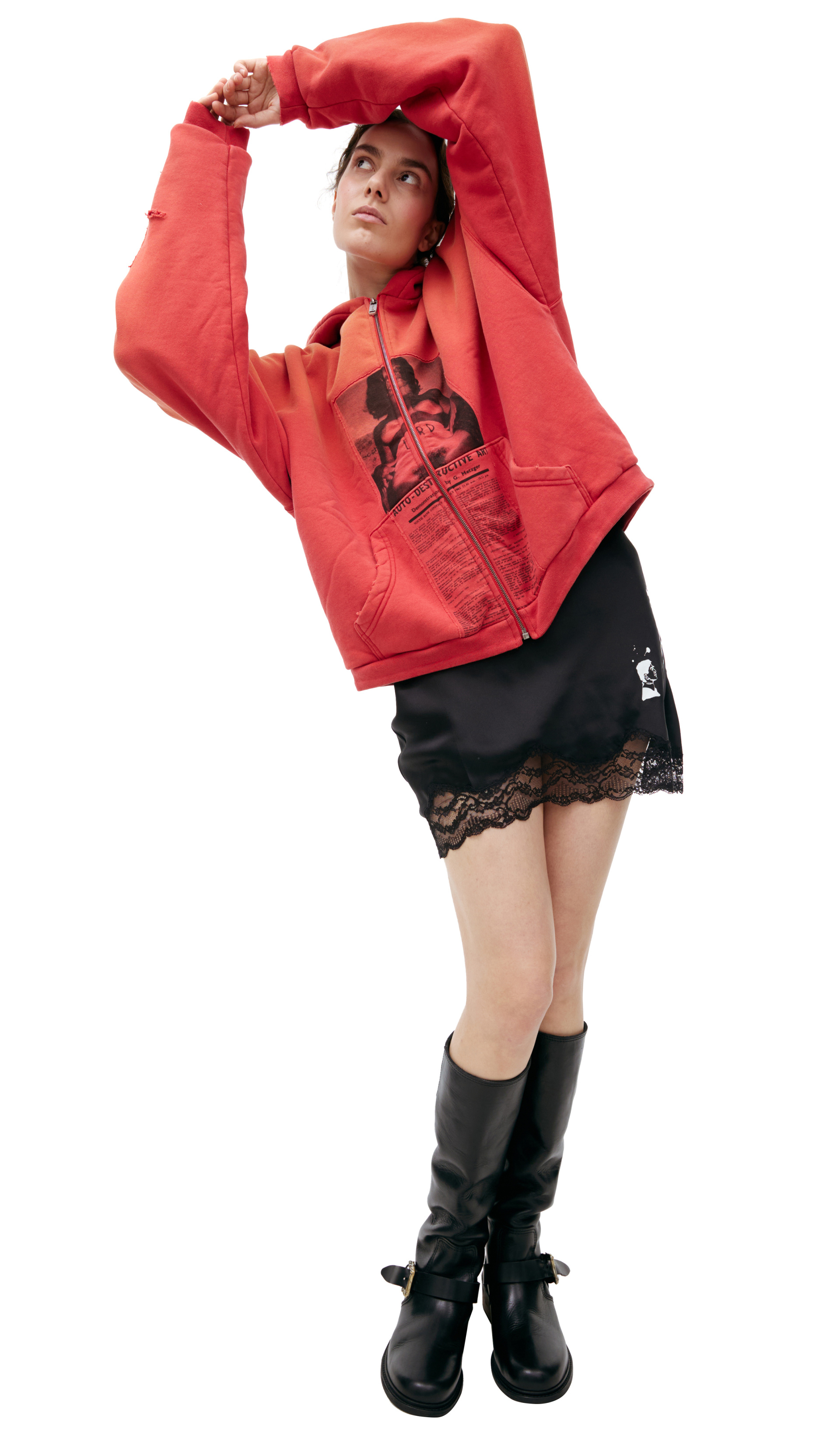 Enfants Riches Déprimés Red hoodie with zipper