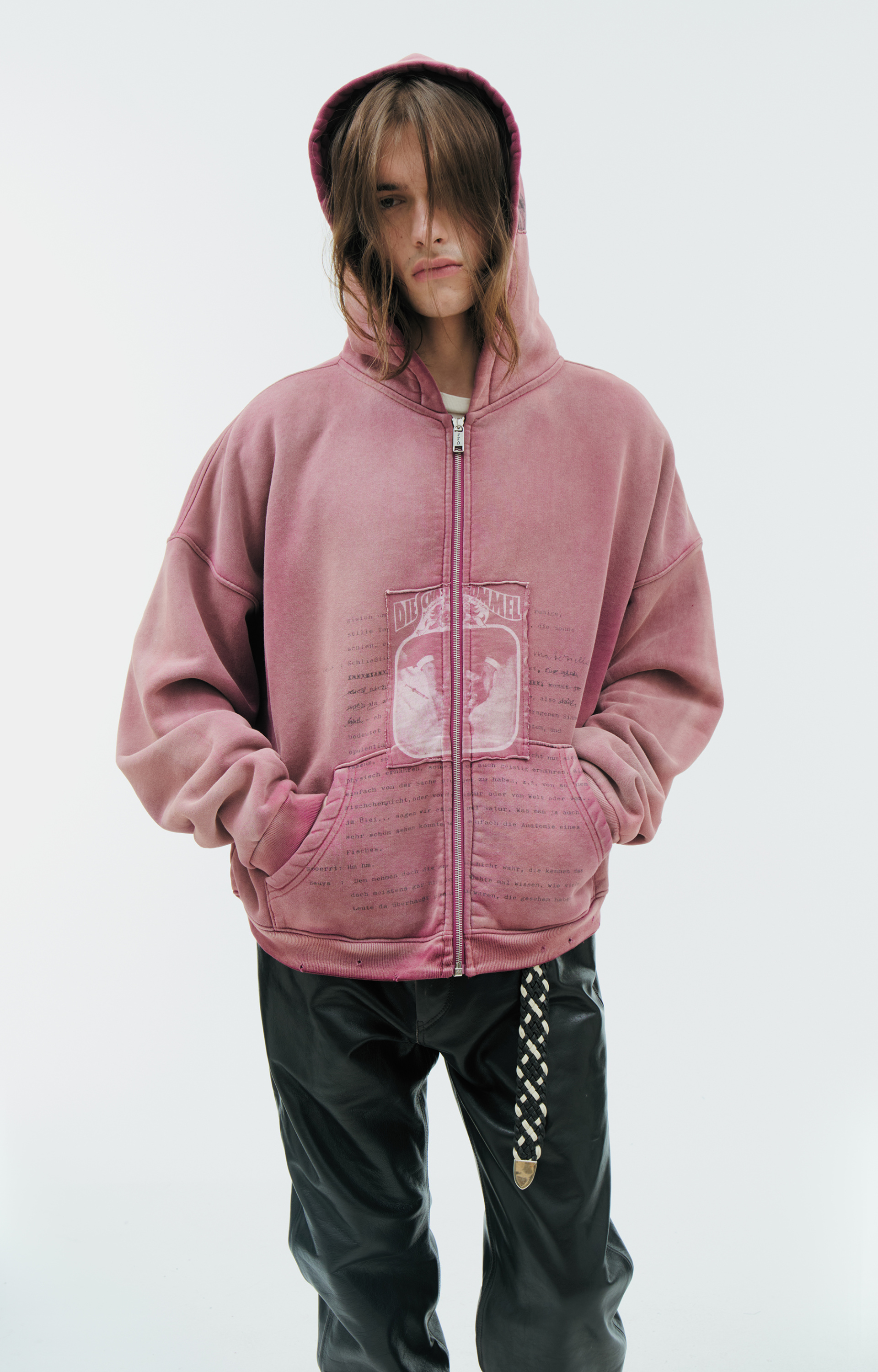 Enfants Riches Déprimés Pink zip-up hoodie