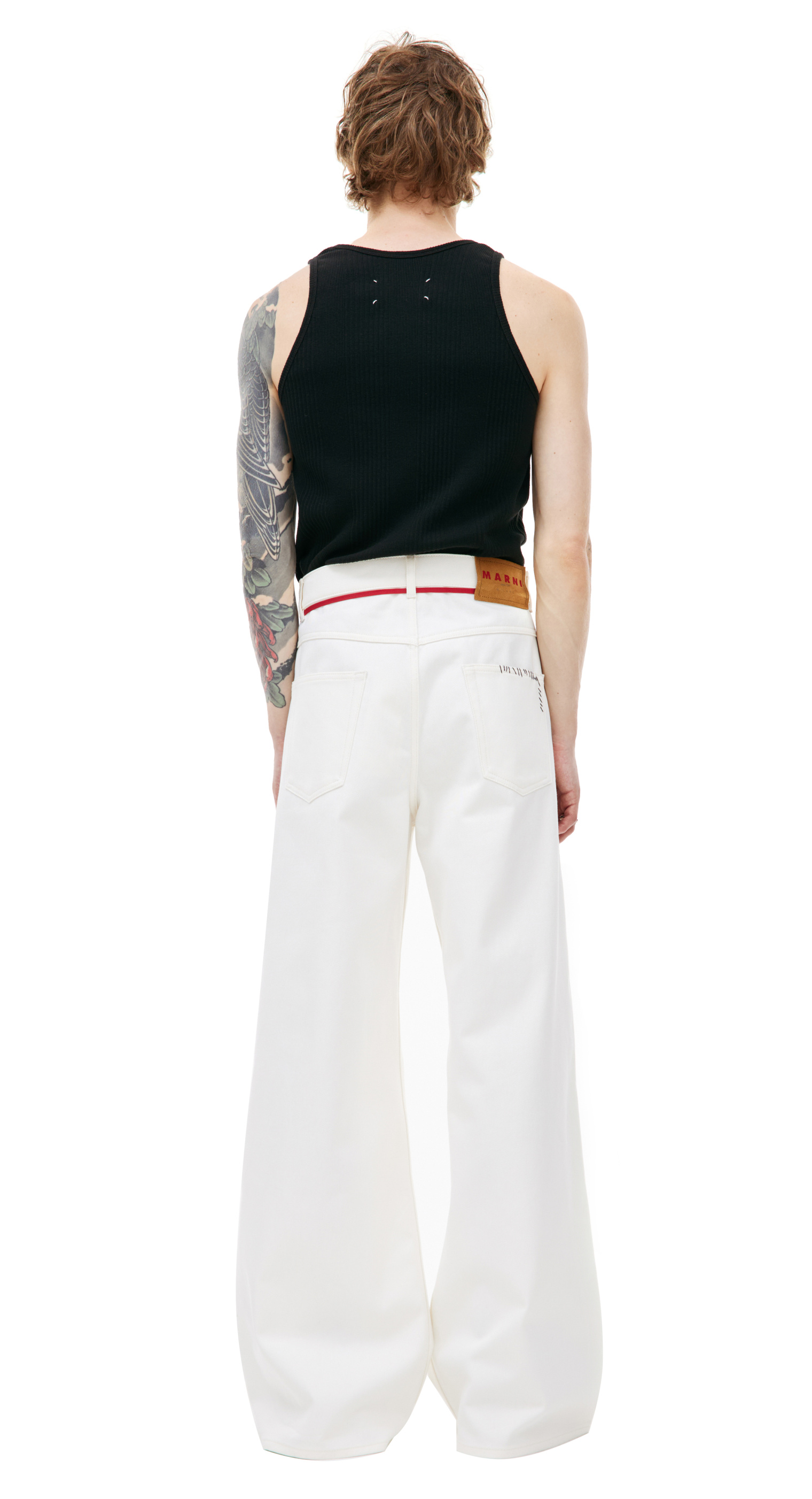 Marni White drawstring jeans