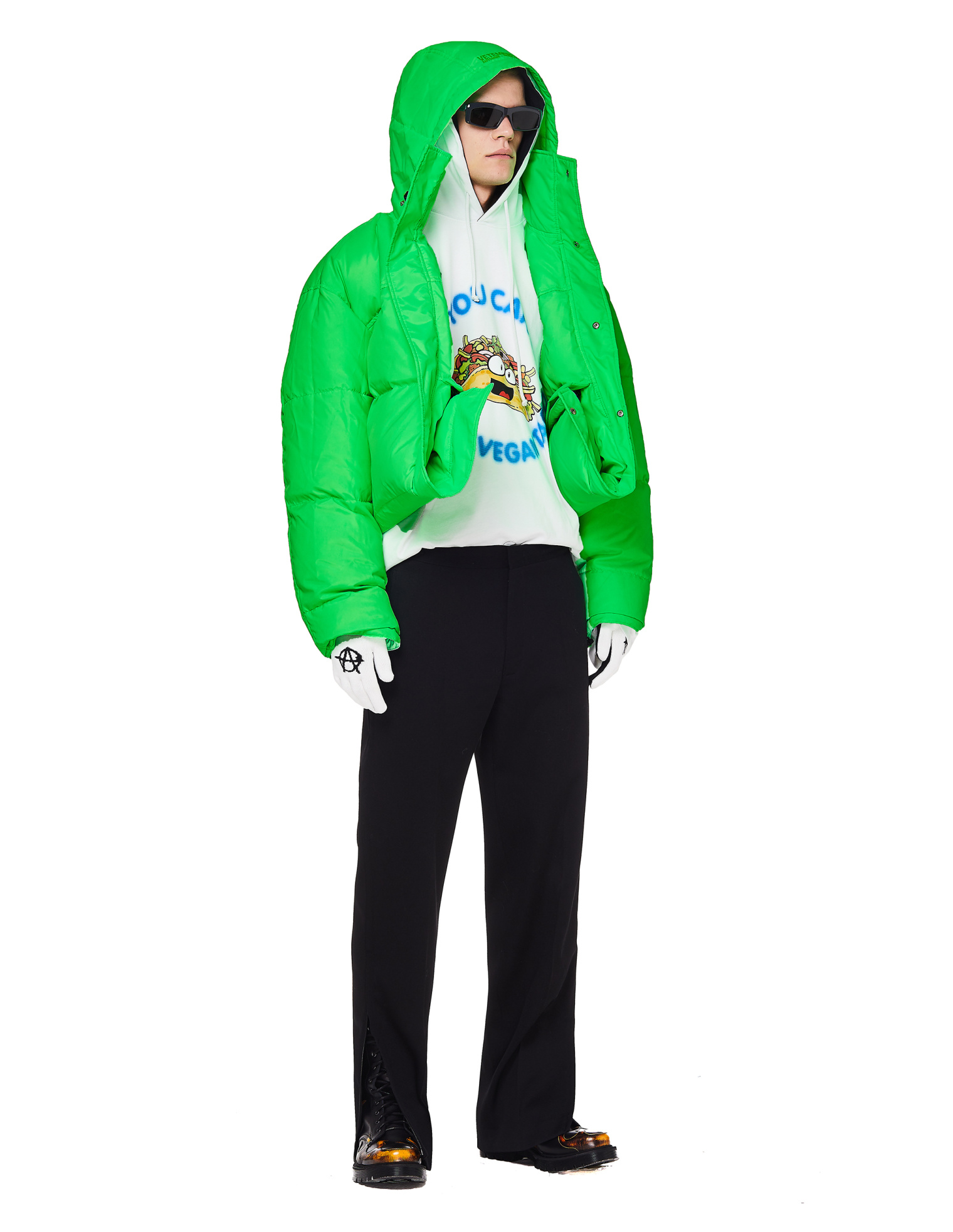 VETEMENTS Fluo Green Puffer Jacket