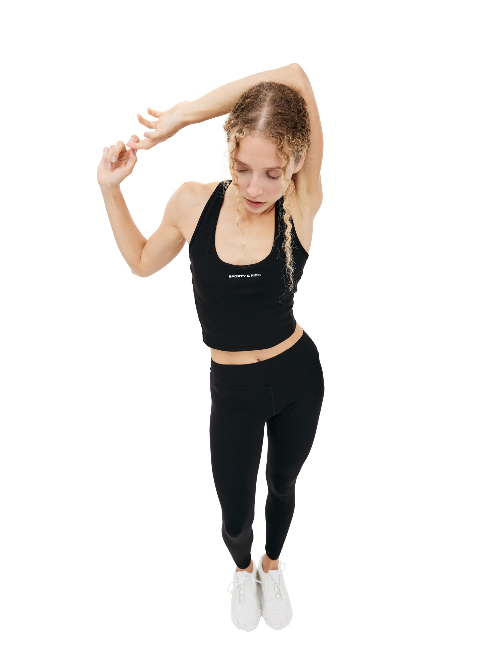 SPORTY & RICH Black logo top