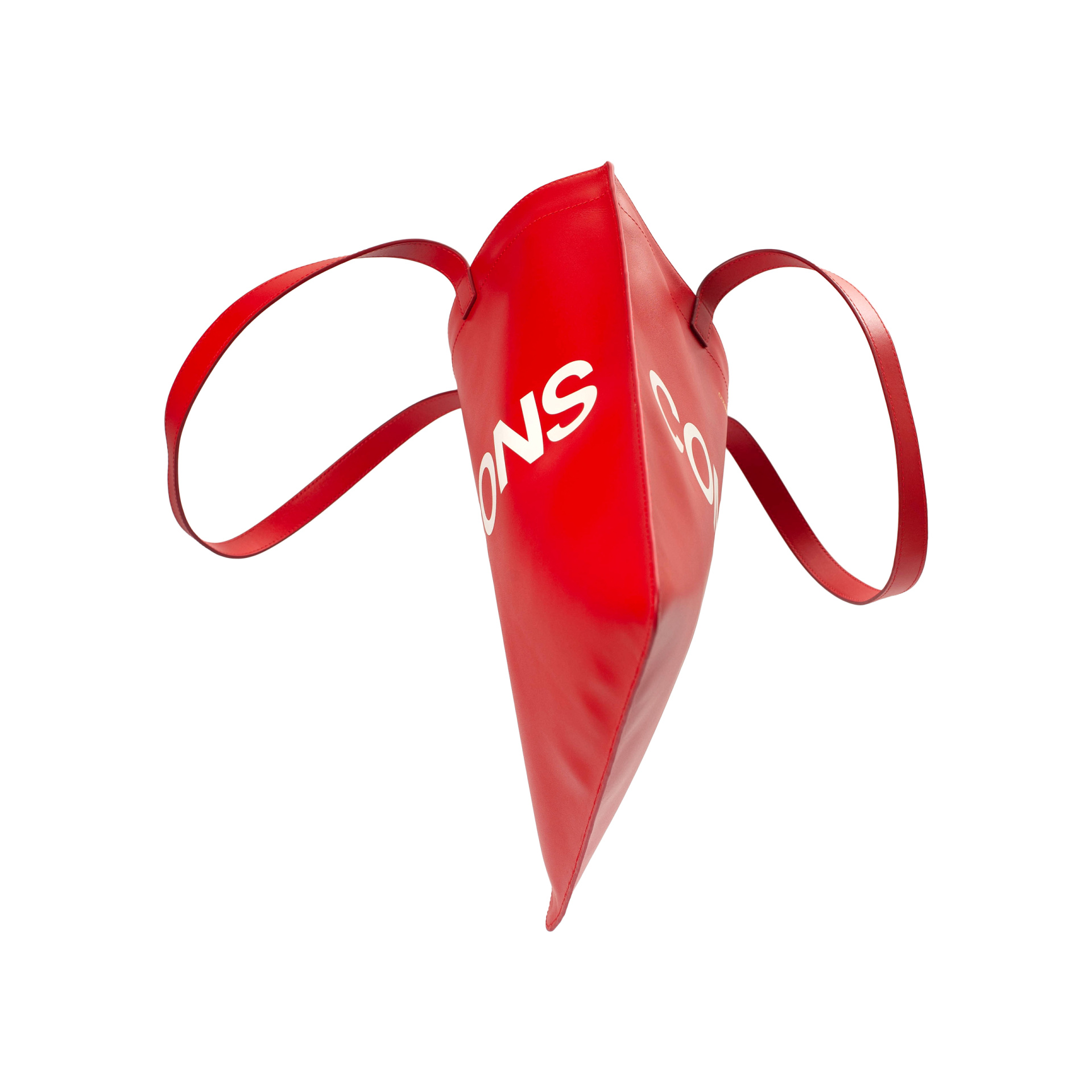 Comme des Garcons Wallets Red Leather Shopper Bag