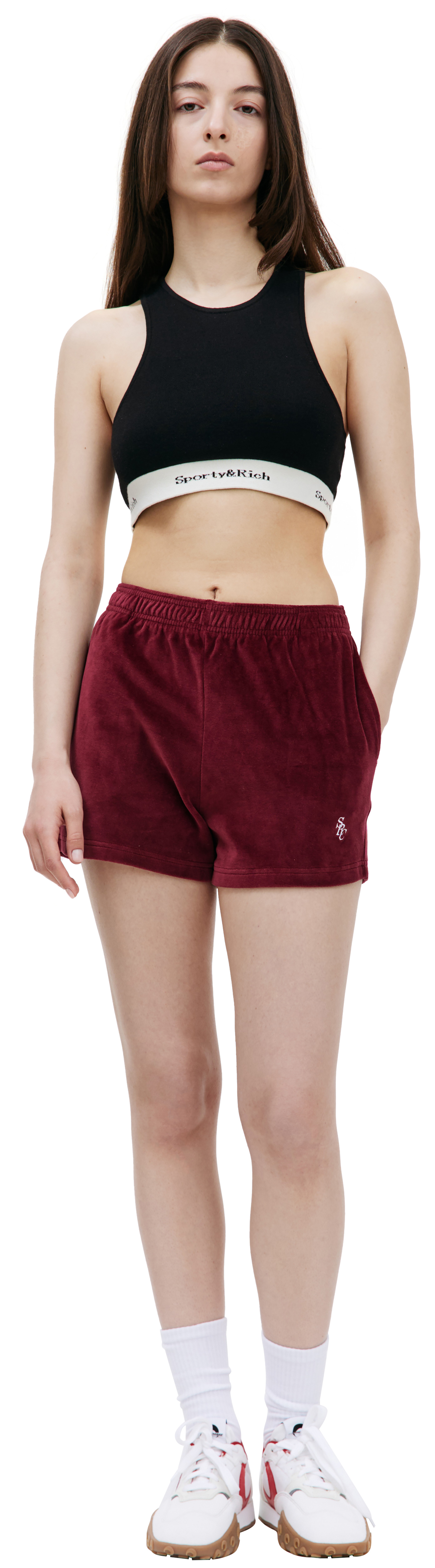 SPORTY & RICH SRC velour shorts