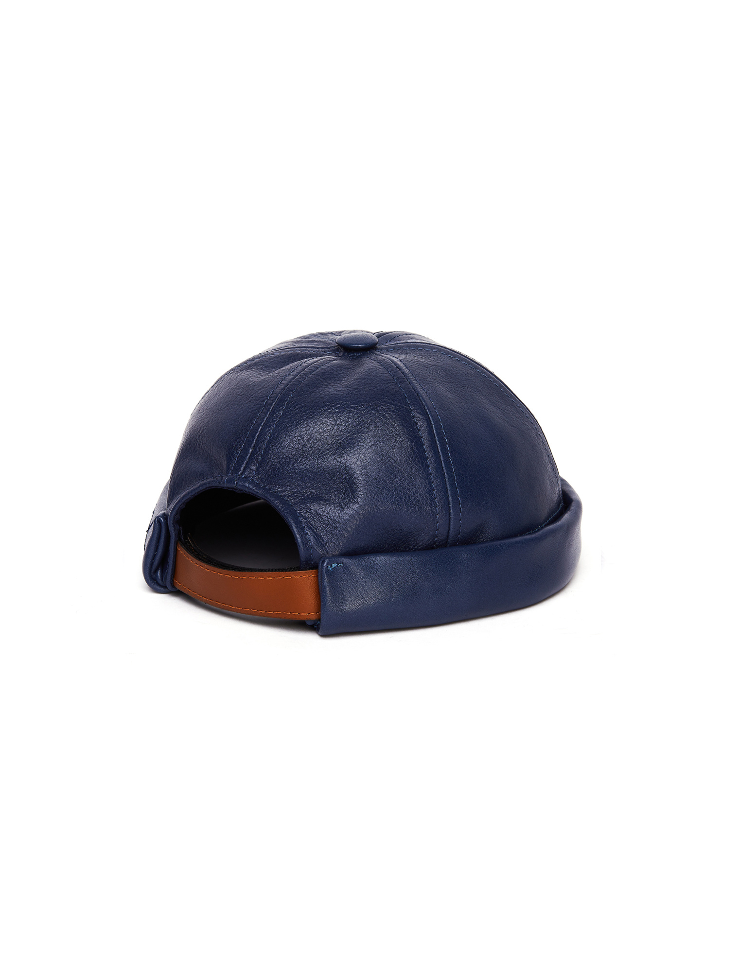 Junya Watanabe Beton Cire Navy Leather Beanie Hat